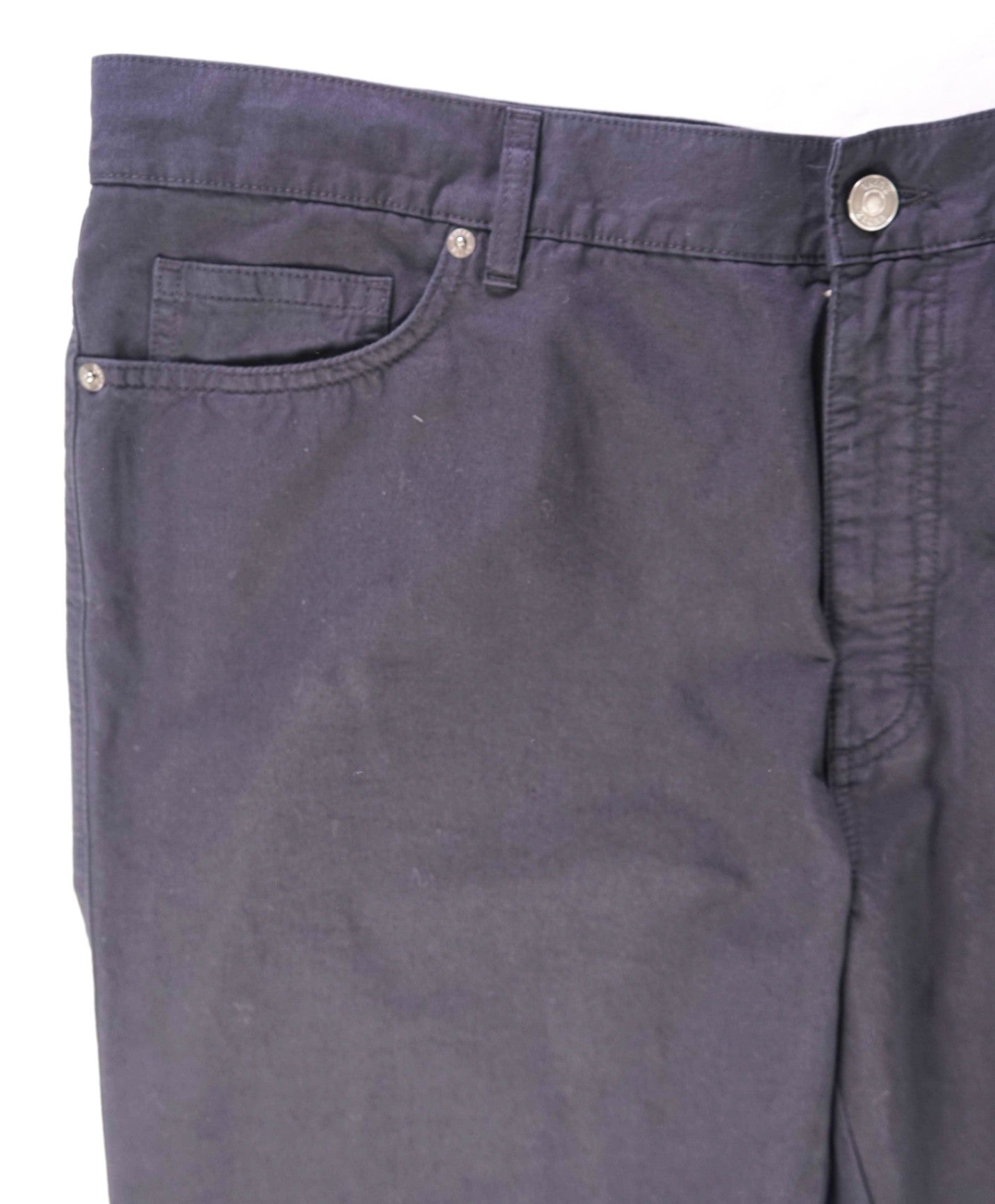 $690 ZEGNA - Navy Blue Cotton/Elastane 5-Pocket Chinos - 40W