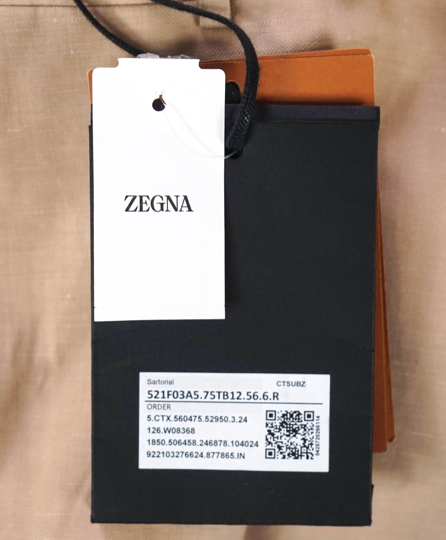 $870 ZEGNA - Solid Tan "TROFEO SUMMER" Wool/Linen Pants - 38W