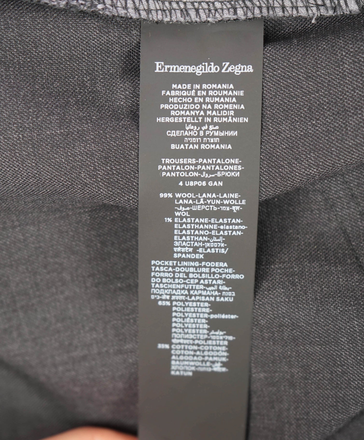 $695 ZEGNA - Solid Gray Wool 5-Pocket Pants - 44W