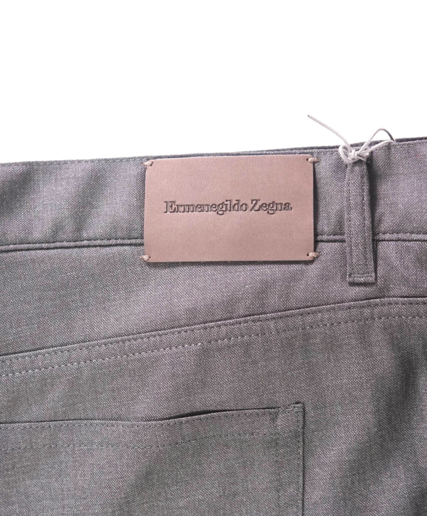 $695 ZEGNA - Solid Gray Wool 5-Pocket Pants - 42W