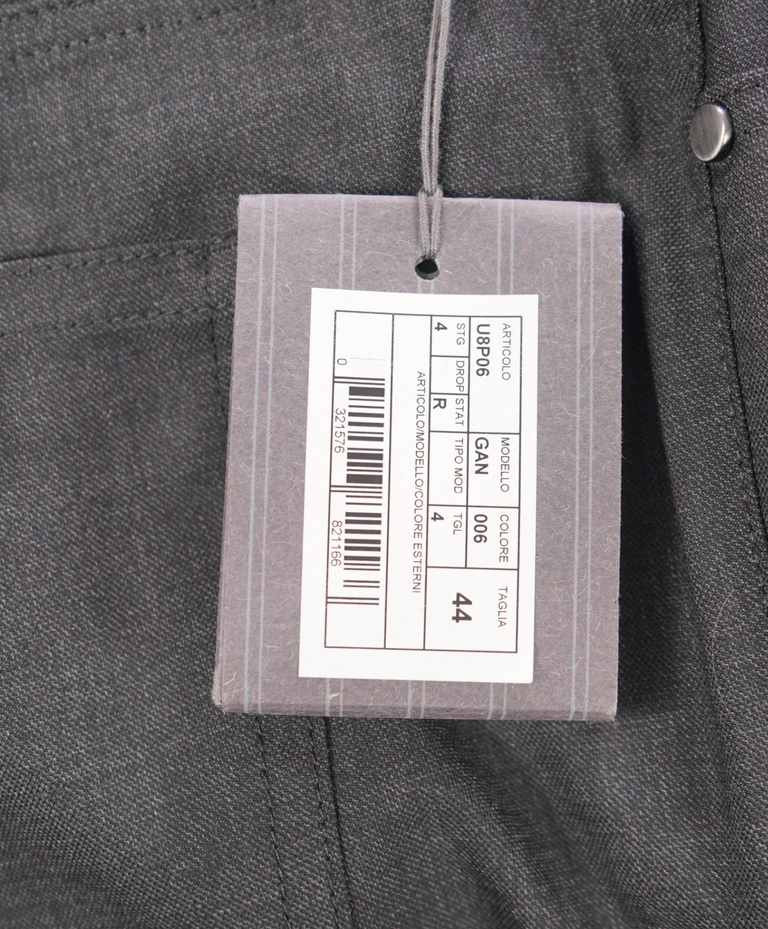 $695 ZEGNA - Solid Gray Wool 5-Pocket Pants - 44W