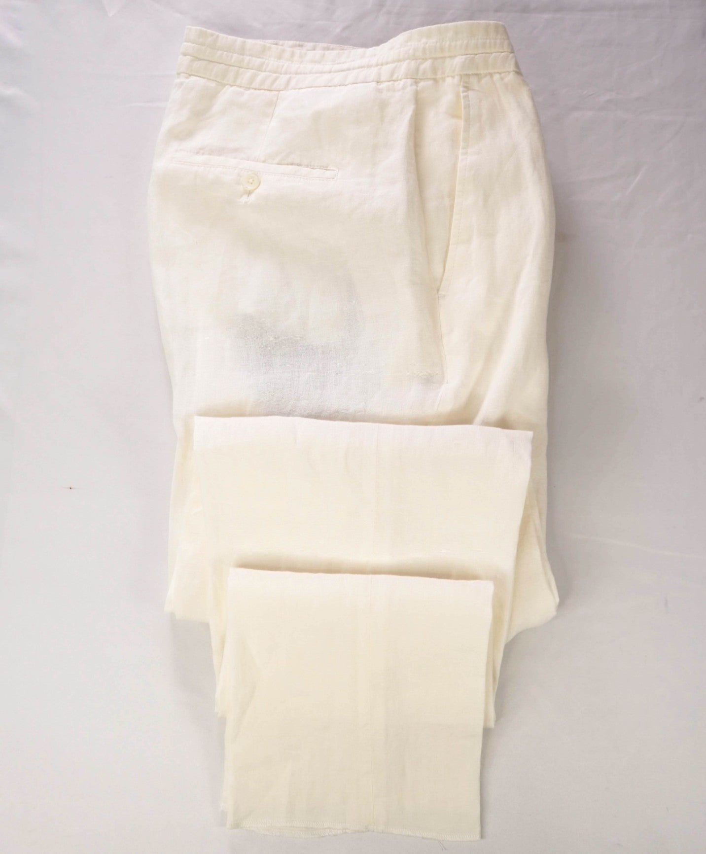 $695 ZEGNA - Off White Linen Pants - 36W