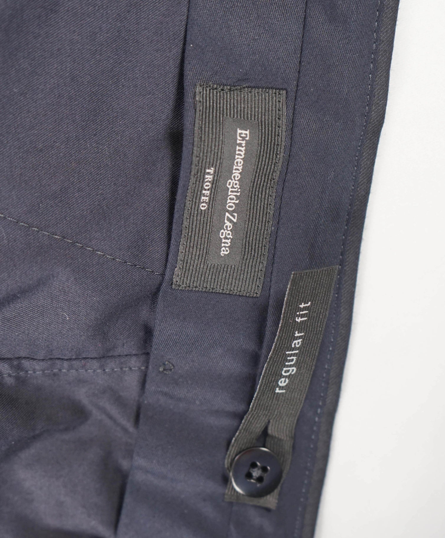 $950 ZEGNA - Solid Navy Blue TROFEO Wool Pants - 38W