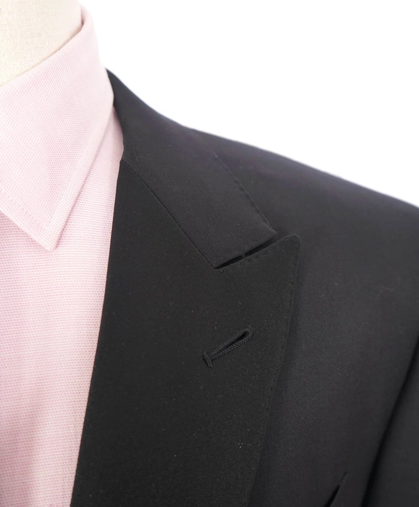 $3,995 ZEGNA - "MICROSPHERE" Black Wool Peak Lapel Tuxedo - 46S