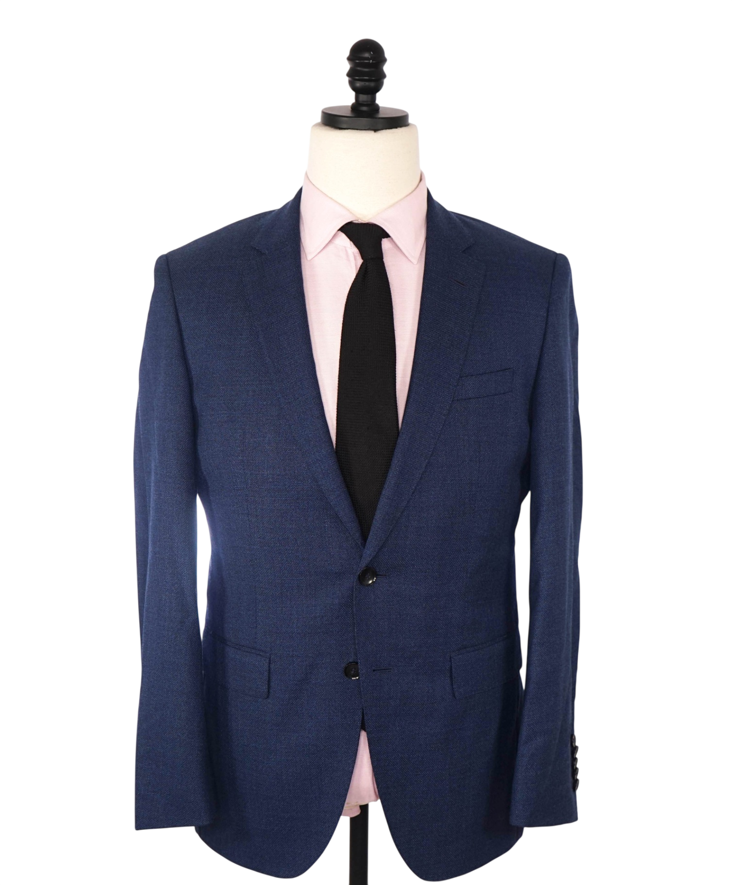 $795 BOSS - REDA Textured Blue Super 110's Wool Blazer - 36R