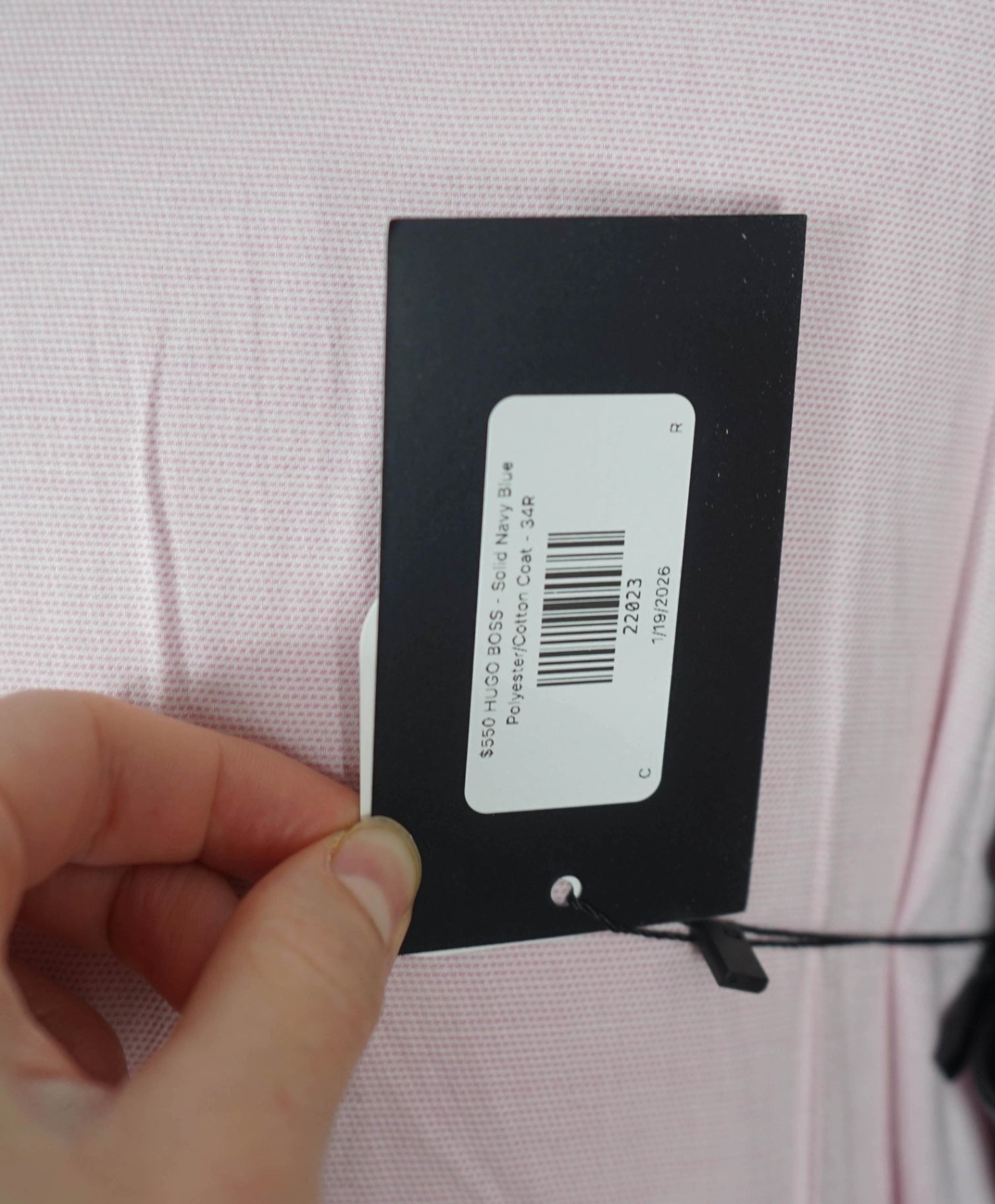 $550  HUGO BOSS - Solid Black Cotton Blend Rain/Top Coat - 34R