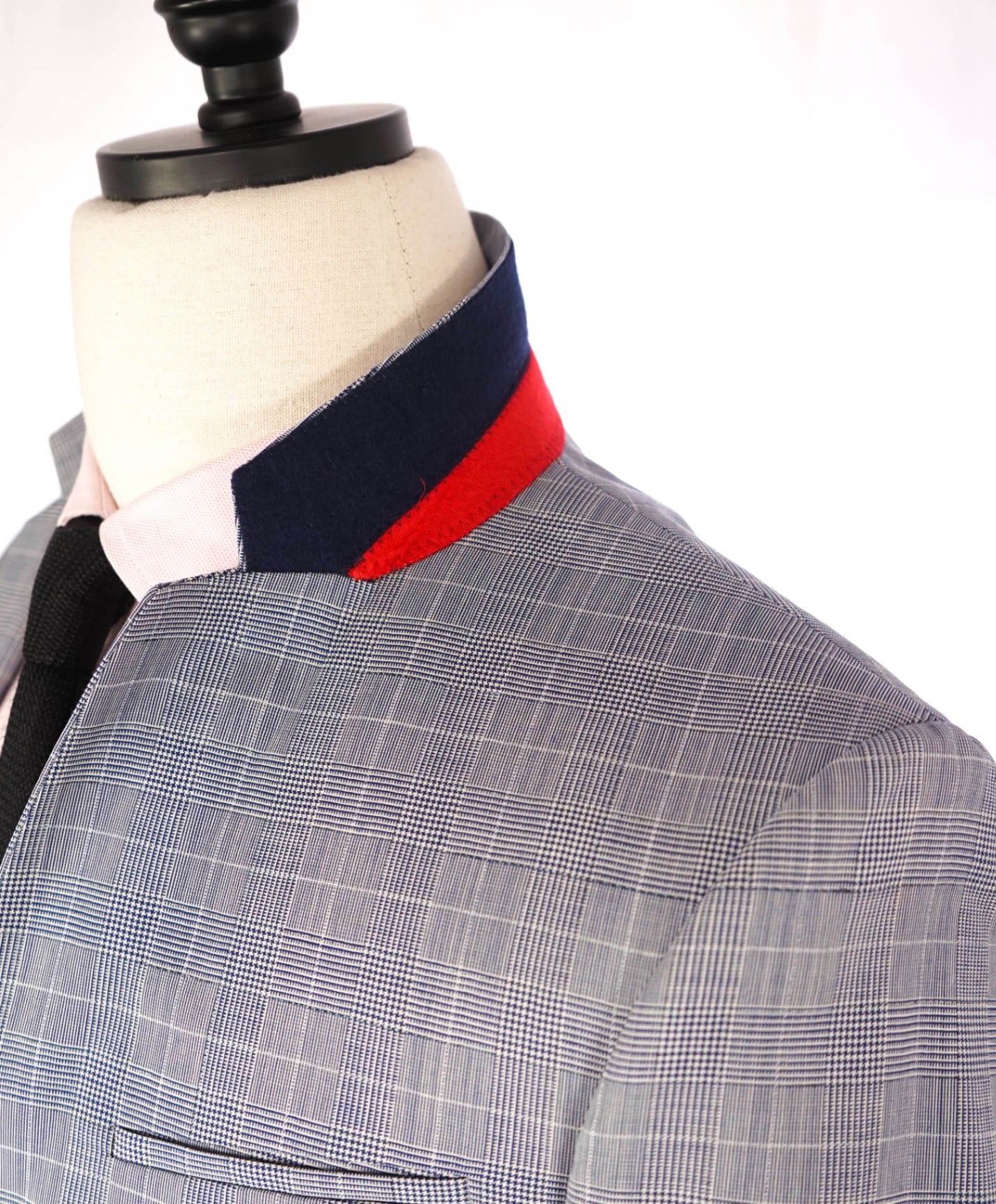 $900 HUGO BOSS - Blue Houndstooth Plaid Wool Suit - 34R