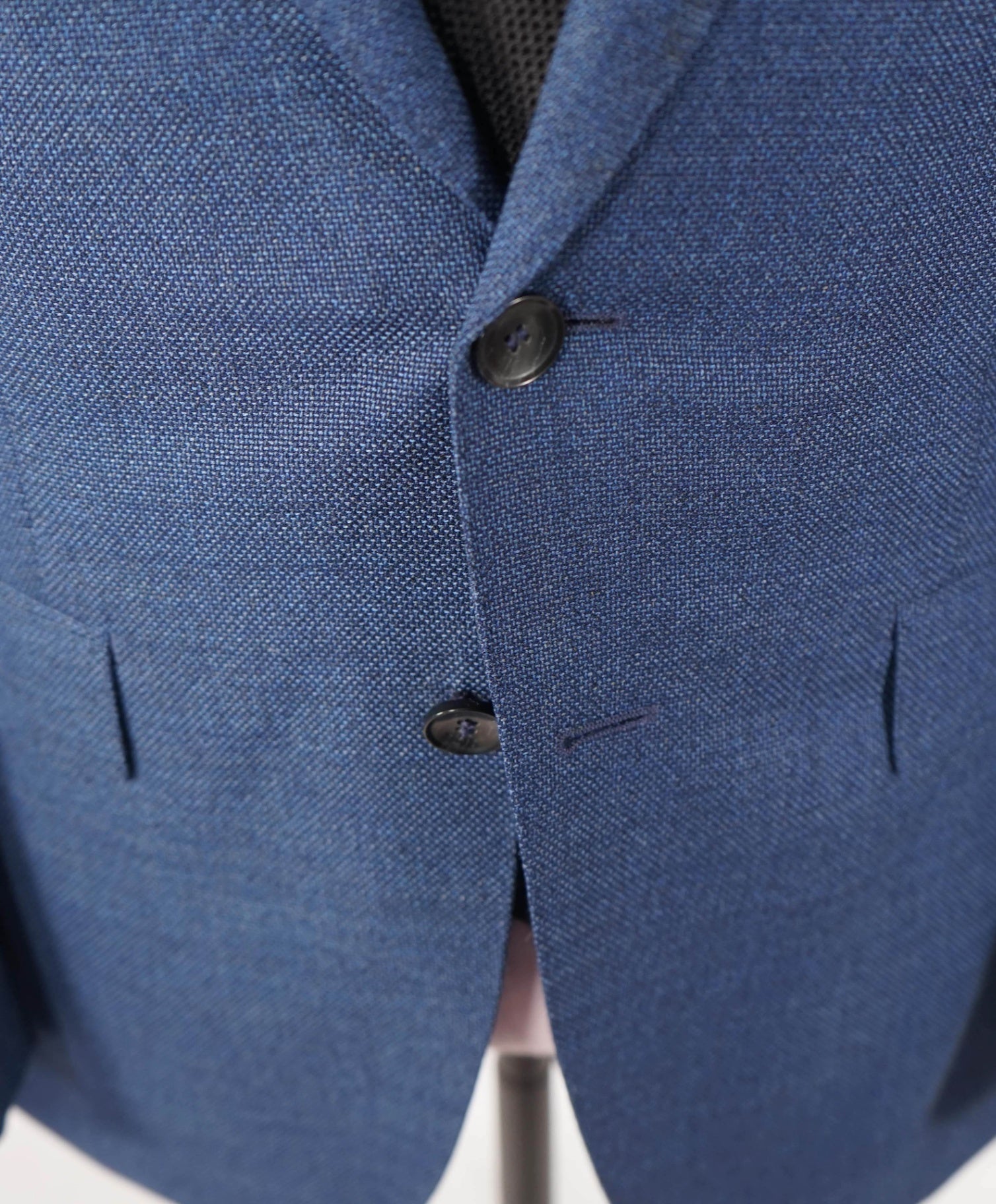 $795 BOSS - REDA Textured Blue Super 110's Wool Blazer - 36R