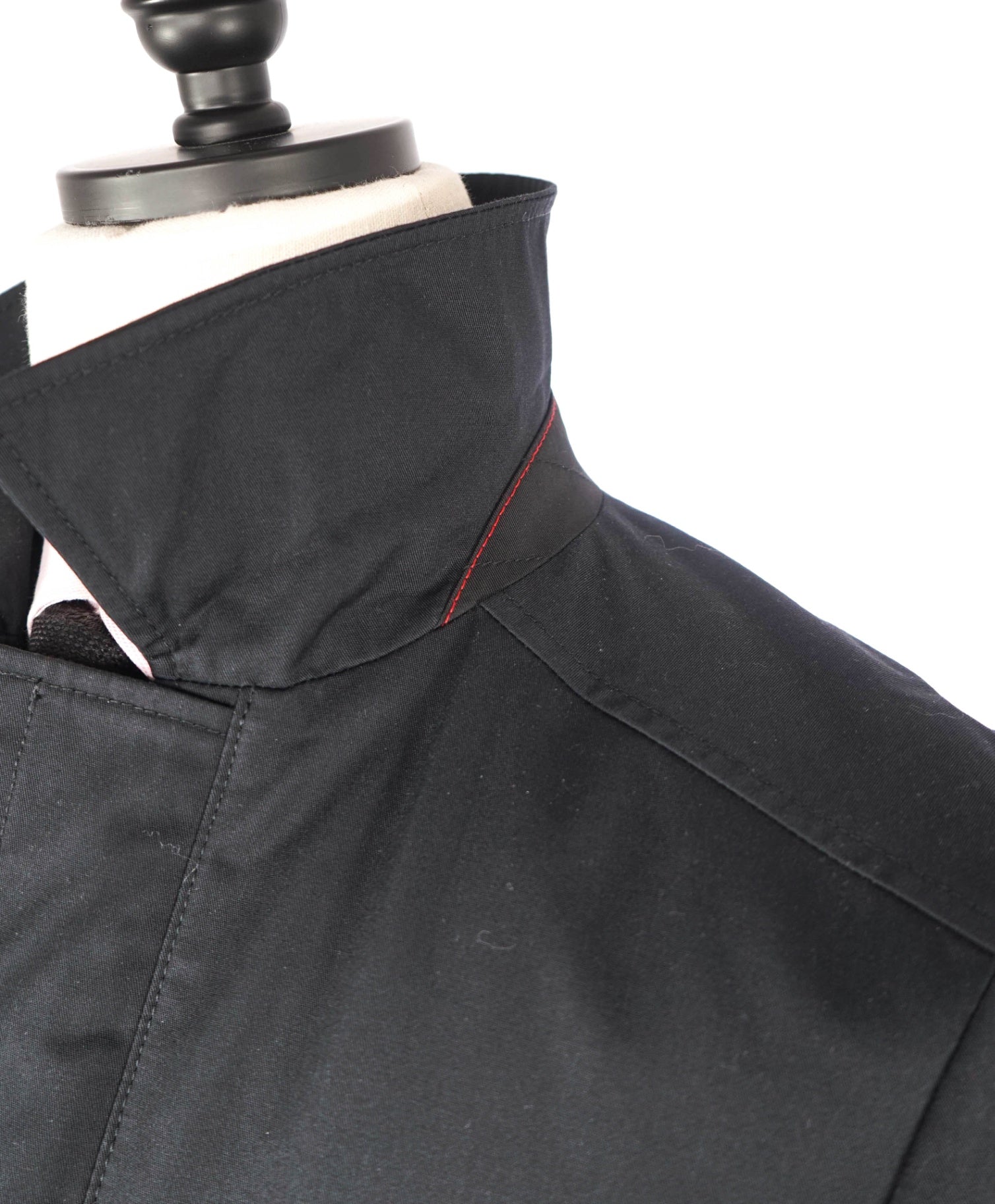 $550  HUGO BOSS - Solid Black Cotton Blend Rain/Top Coat - 34R