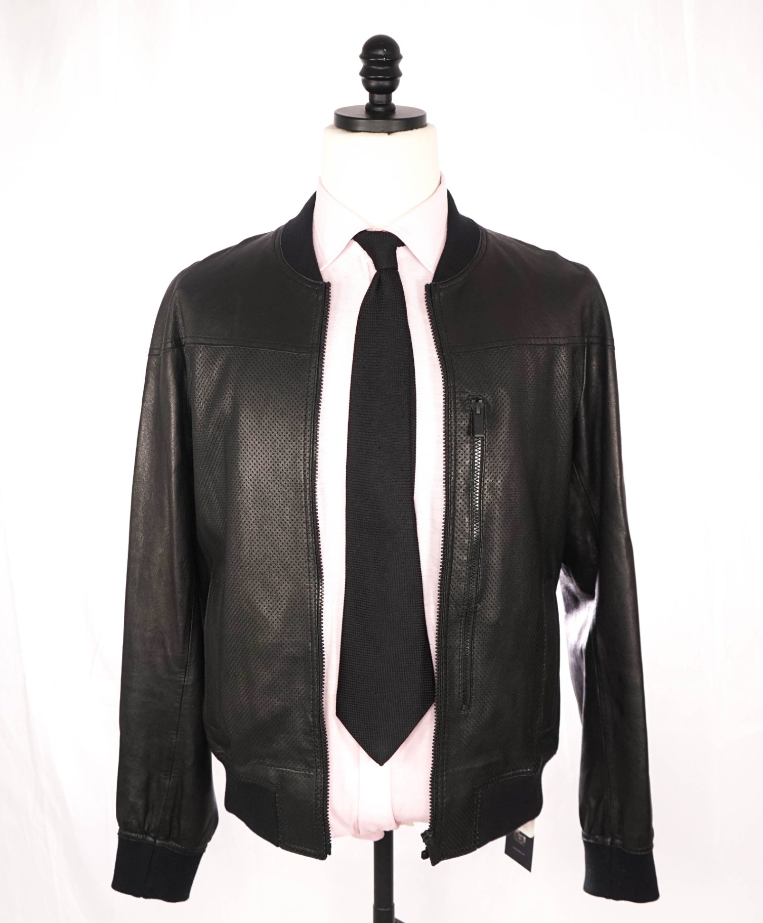 $450 ELIE TAHARI - Black Lamb Leather Jacket - S