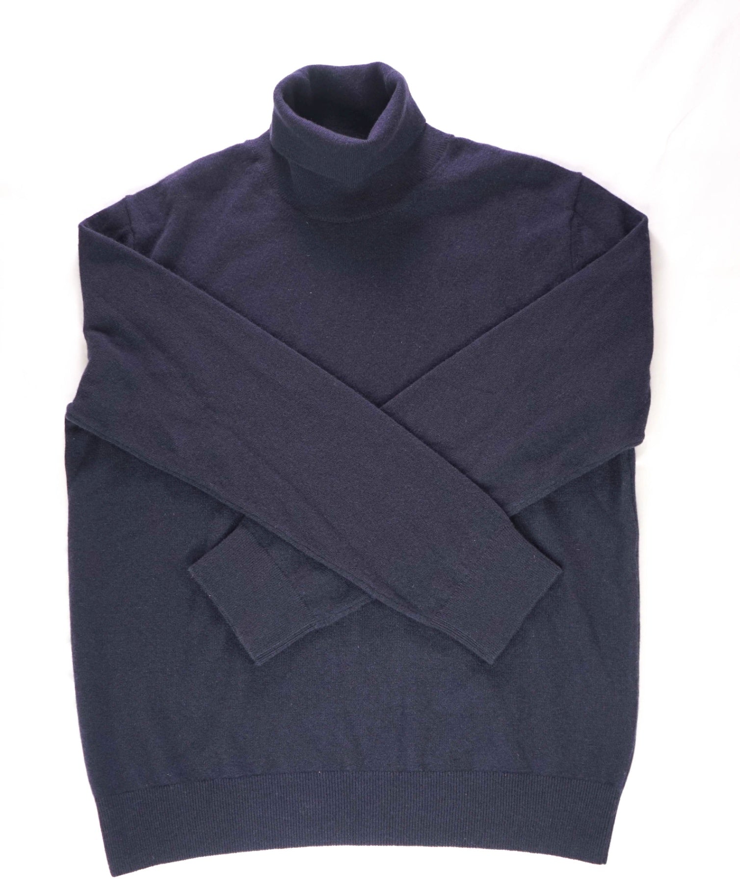 $2,290 ZEGNA - Navy PURE CASHMERE Turtleneck Sweater - XXL (56EU)