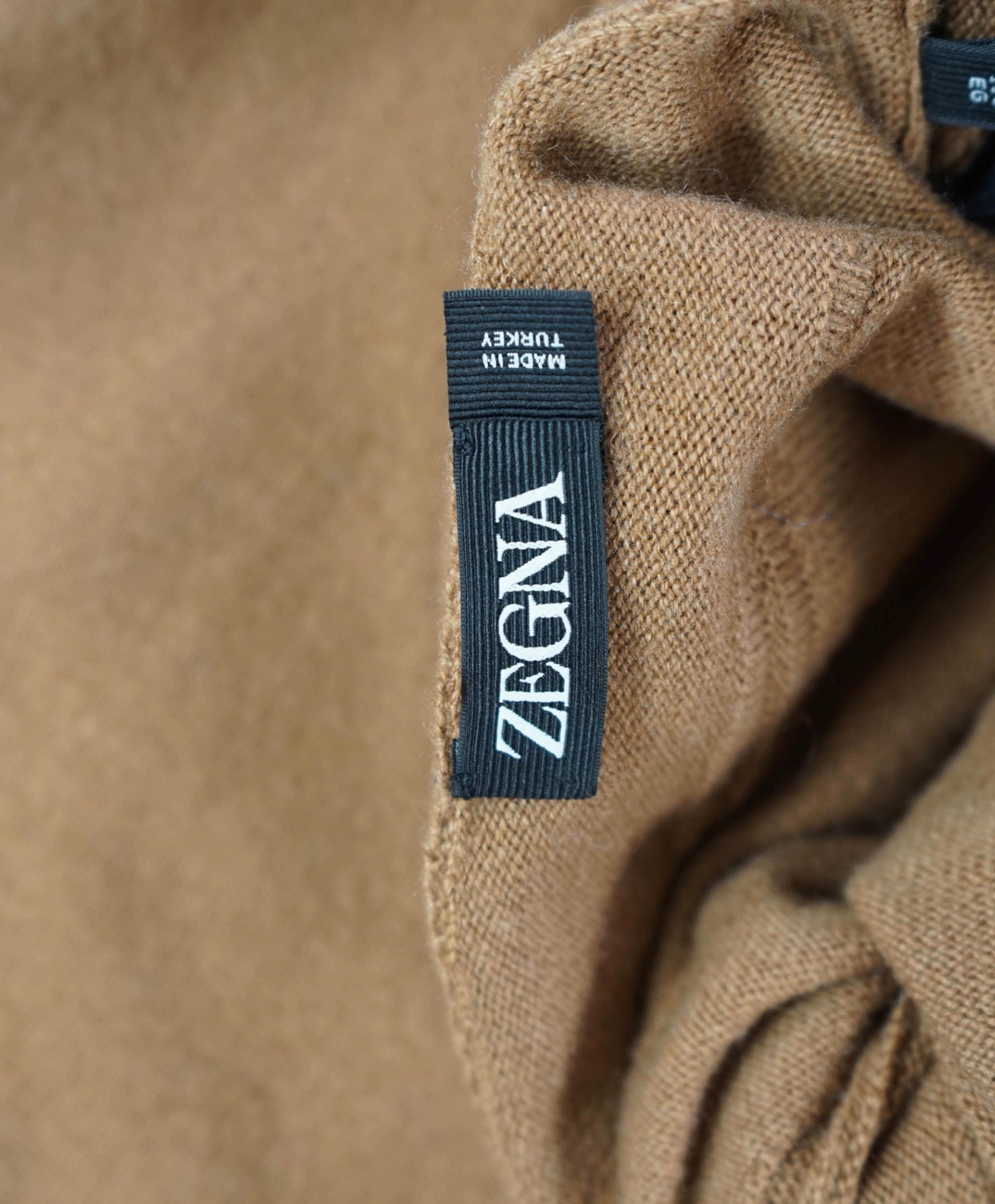 $2,290 ZEGNA - Camel PURE CASHMERE Turtleneck Sweater - XL (54EU)