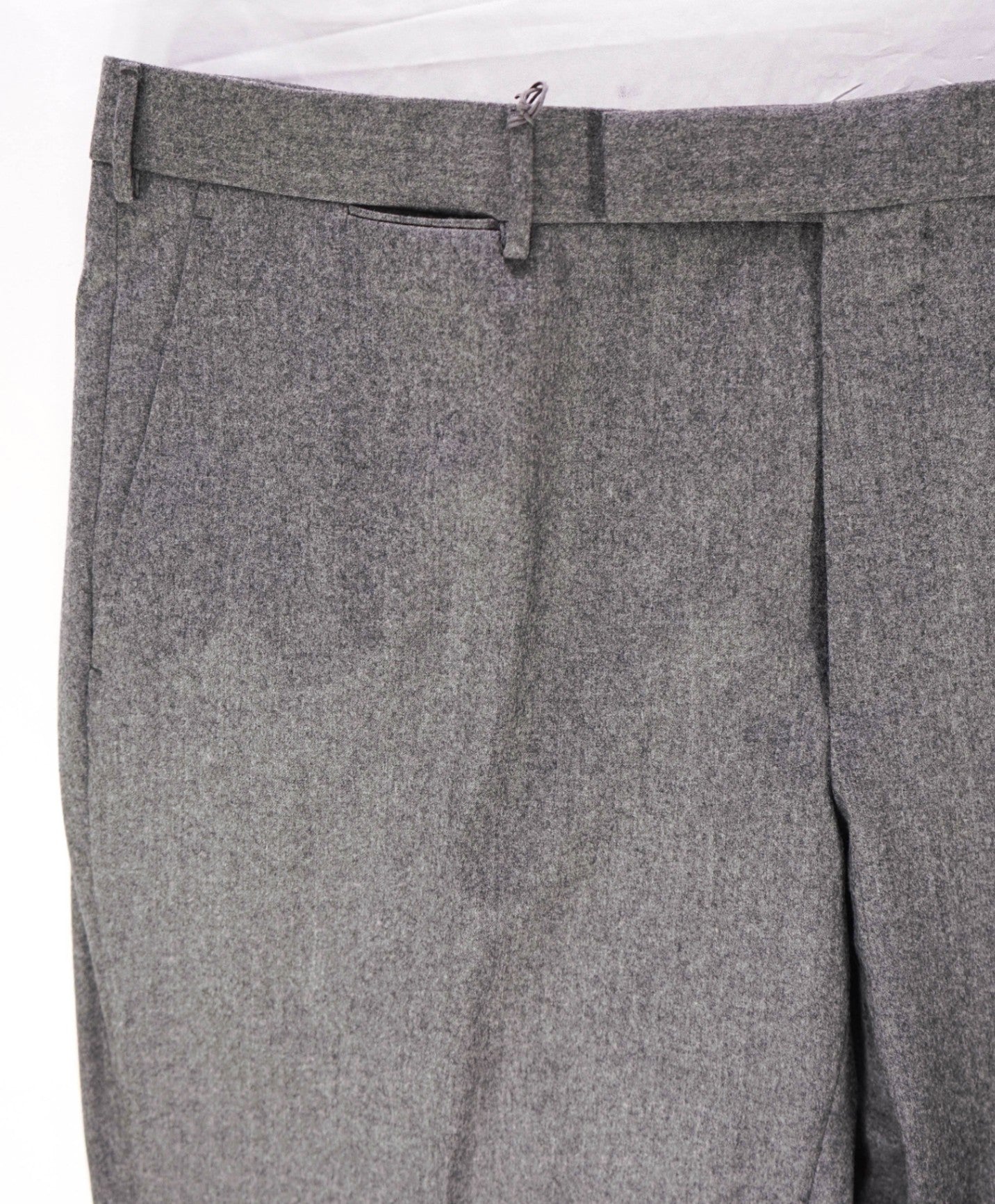 $575 ZEGNA - Solid Gray Flannel Wool Slim Fit Pants - 40W