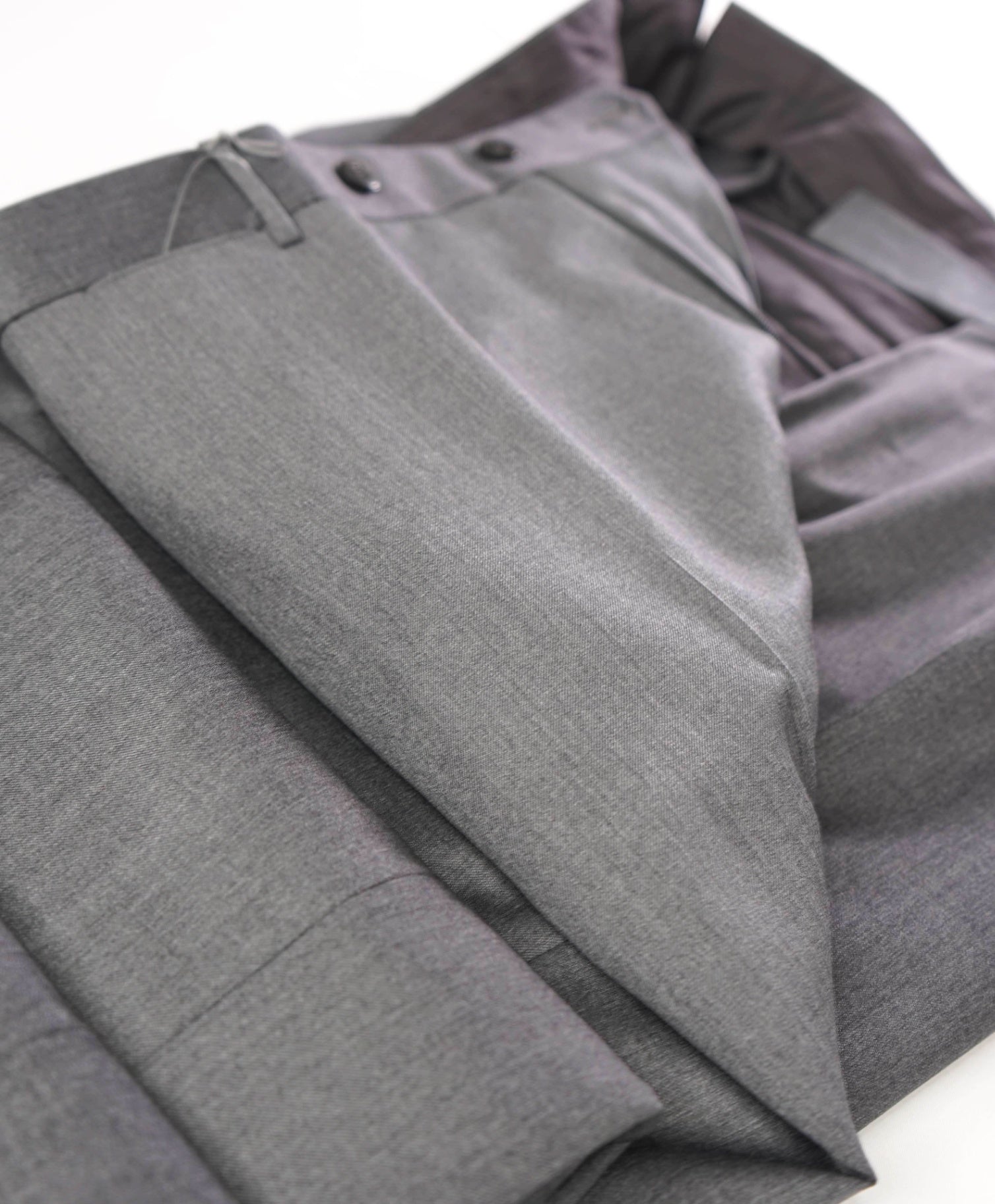 $895 ZEGNA - Solid Gray "MICRONSPHERE" Wool Pants - 44W