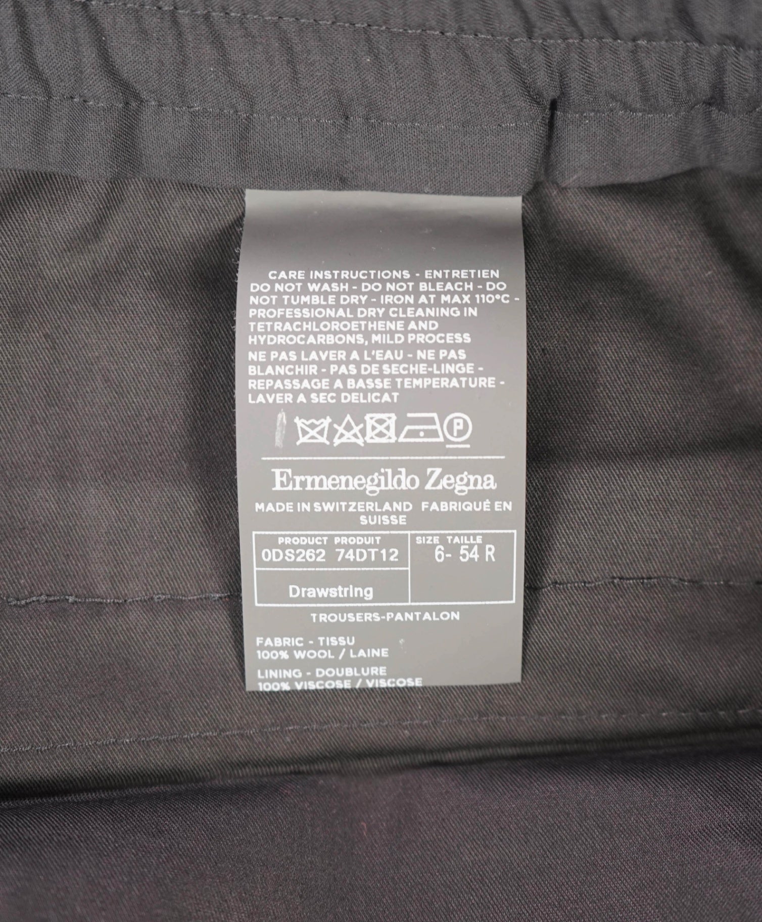 $1,100 ZEGNA - Black HIGH PERFORMANCE "DRAWSTRING" Pants - 36W
