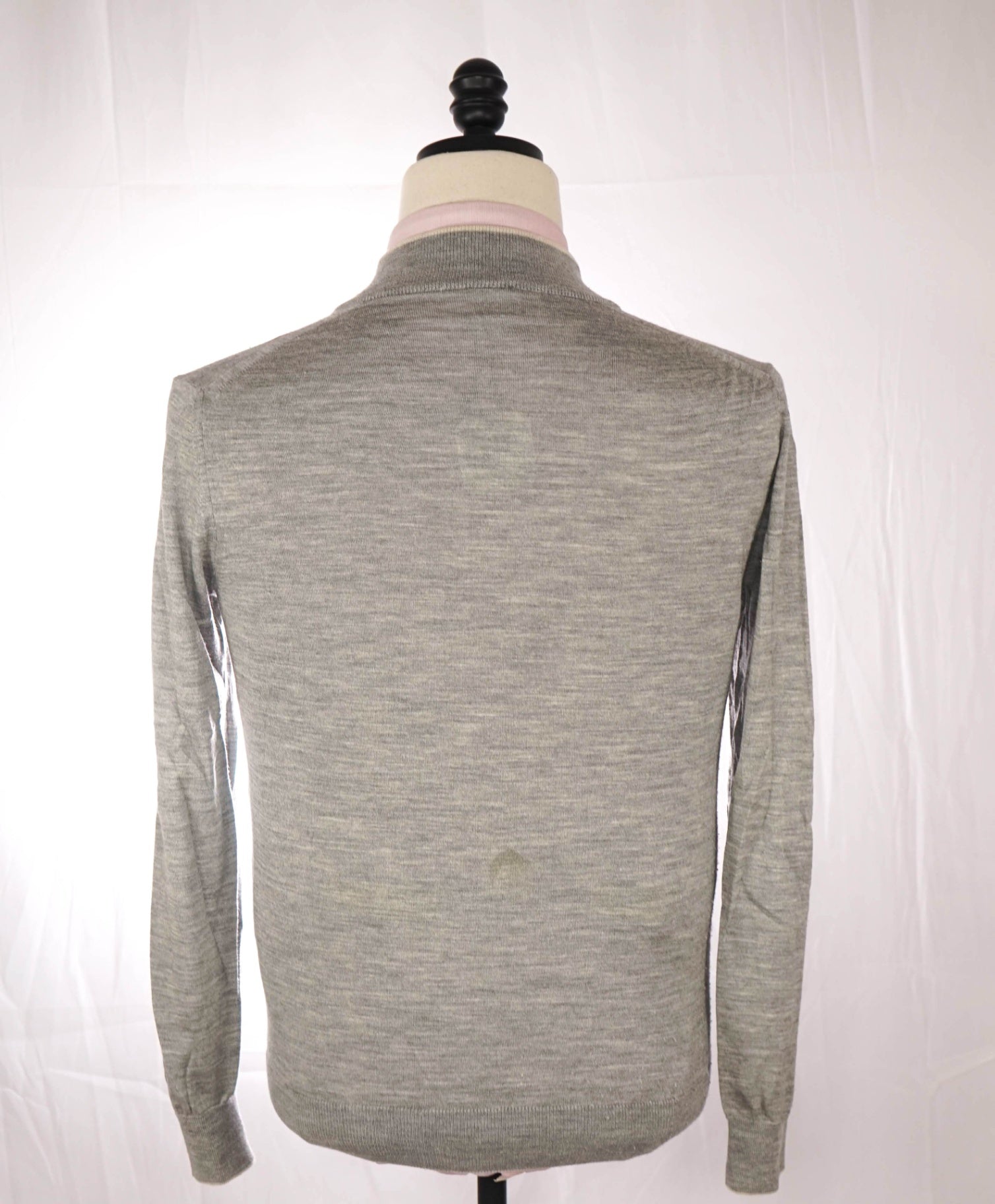 $540 ELEVENTY - Light Gray Wool/Silk Cardigan - M