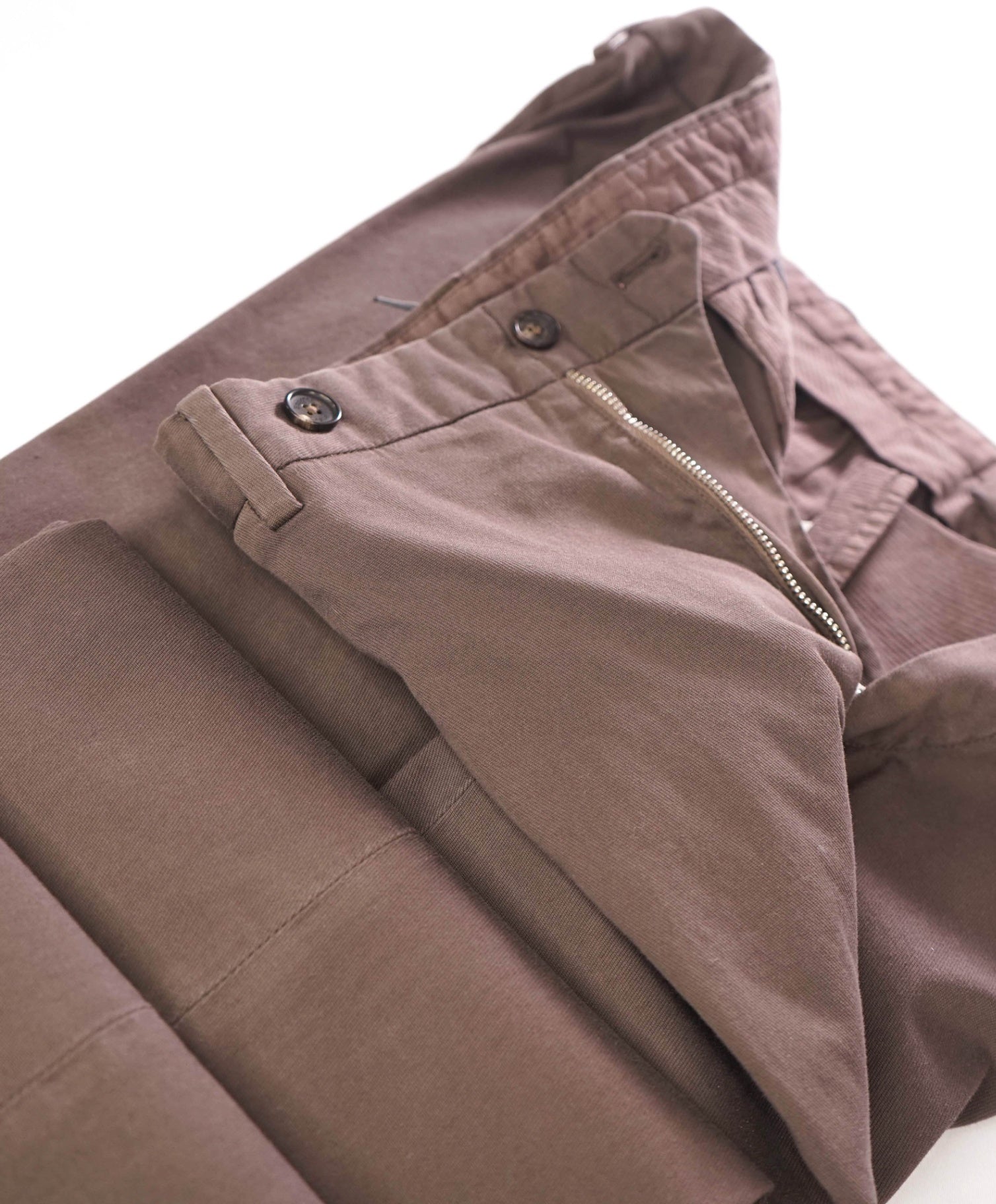 $415 ZEGNA - Dark Brown Cotton Summer Chino - 40W