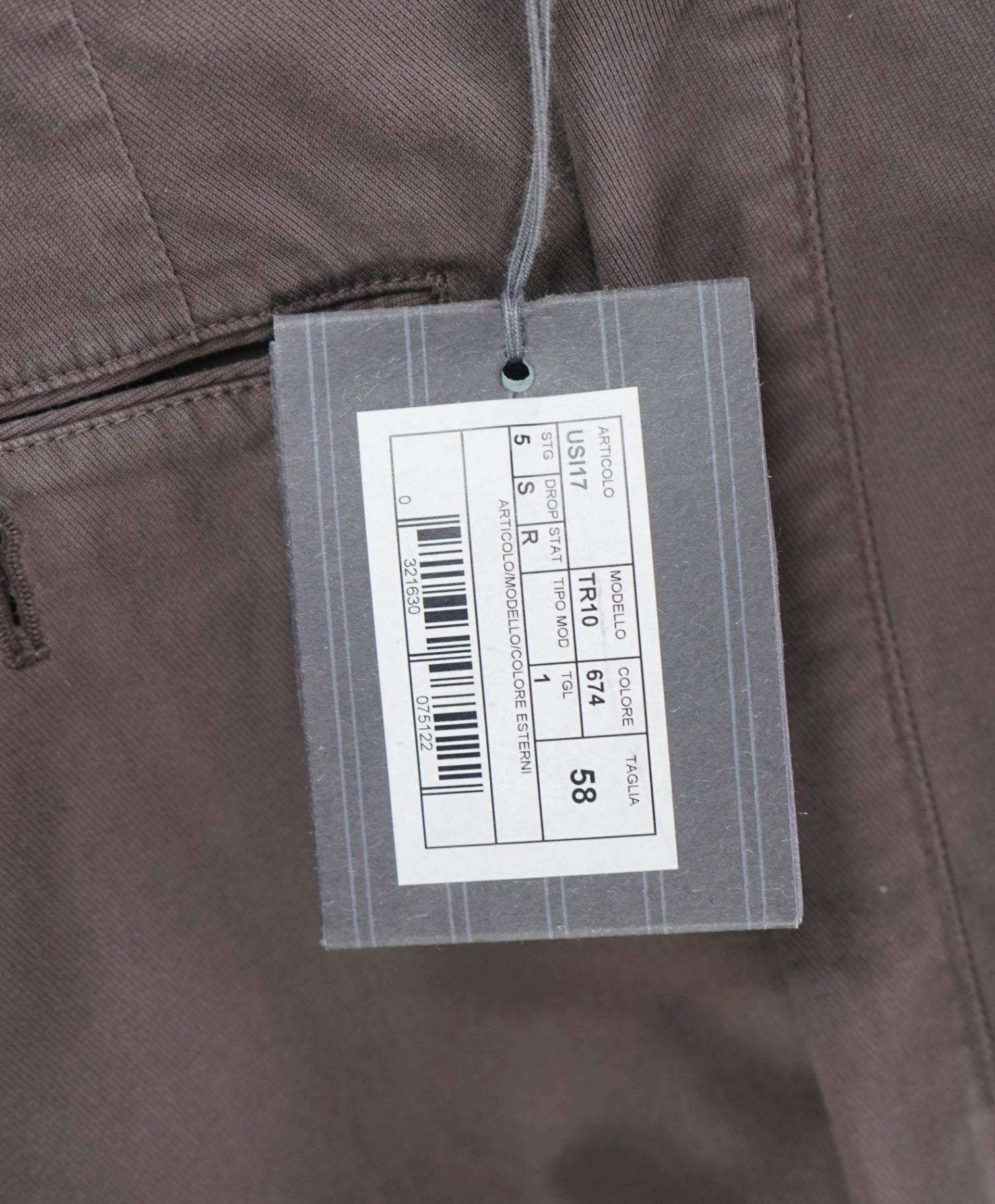 $415 ZEGNA - Dark Brown Cotton Summer Chino - 40W
