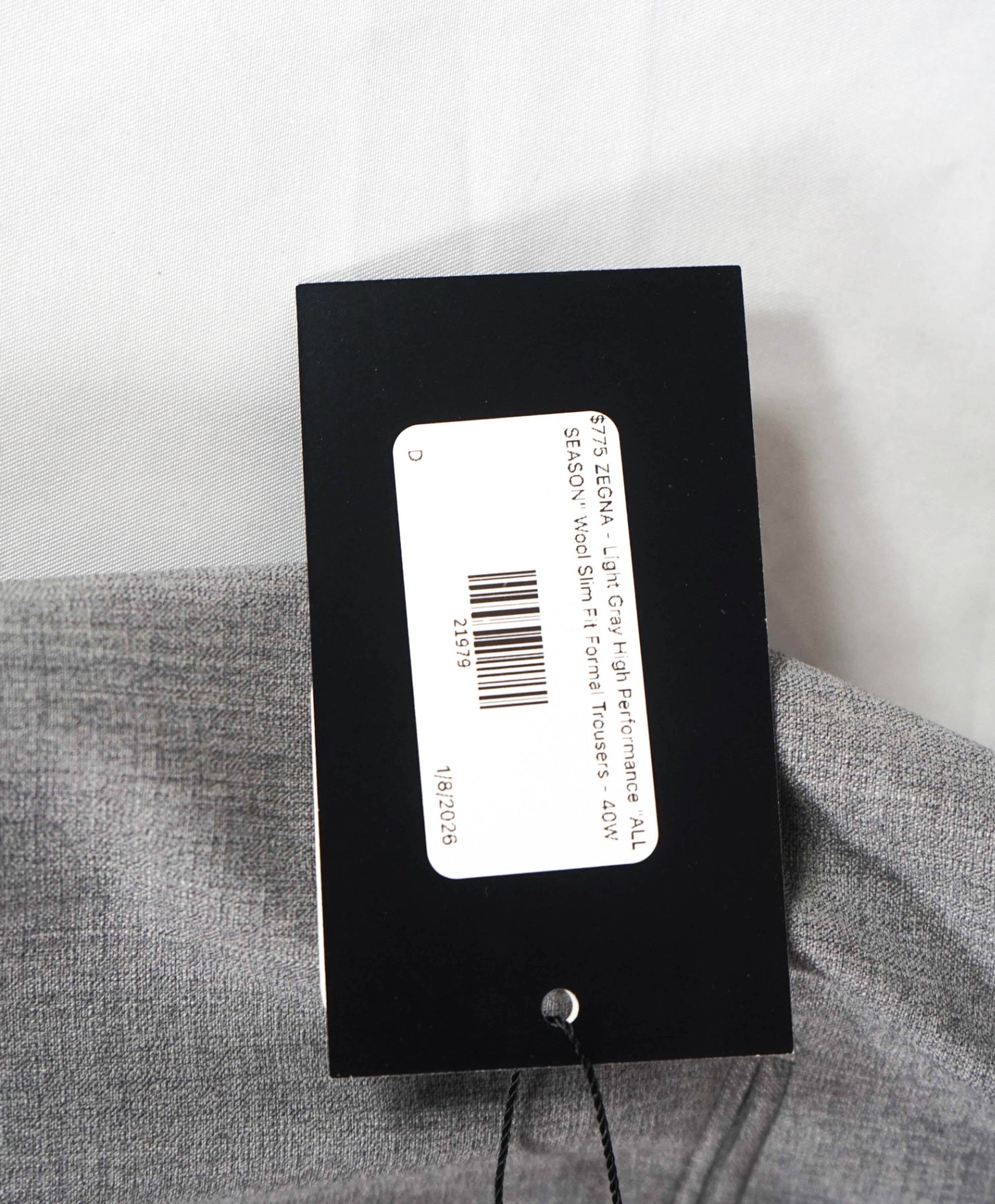 $775 ZEGNA - Light Gray High Performance "ALL SEASON"  Slim Pants - 40W