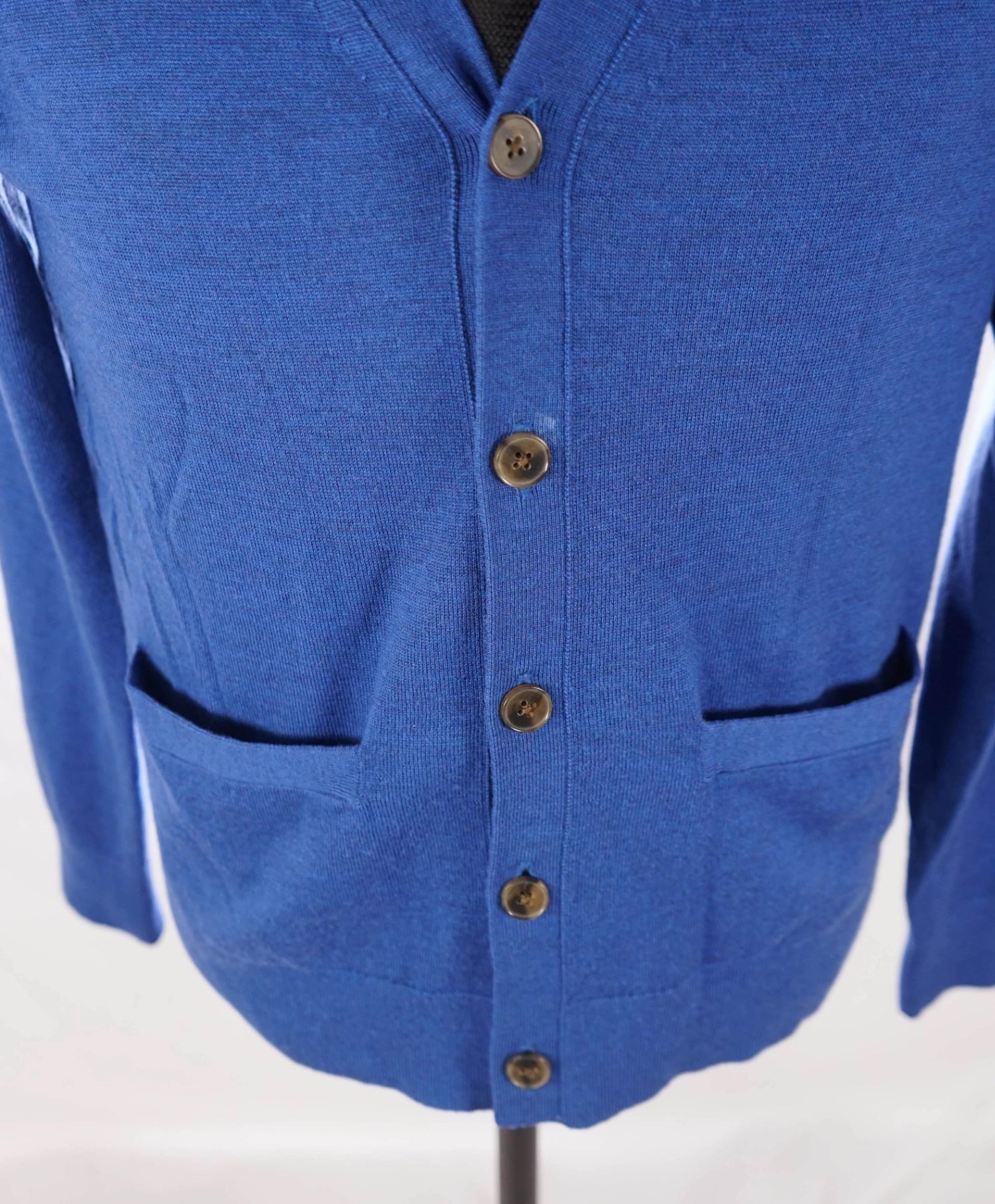 $130 BANANA REPUBLIC - Solid Blue Merino Wool Cardigan - S