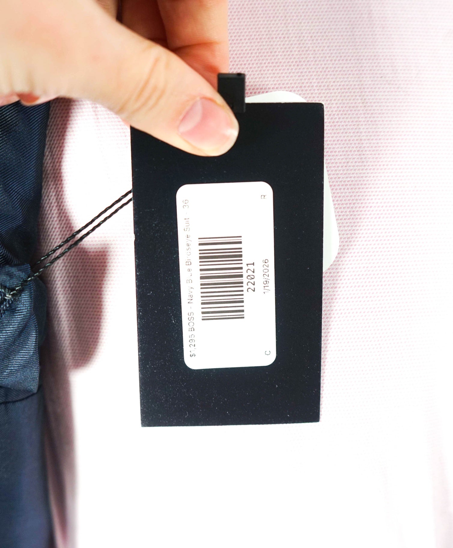 $1,295 BOSS - Navy Blue Birdseye FULL CANVAS Suit - 36