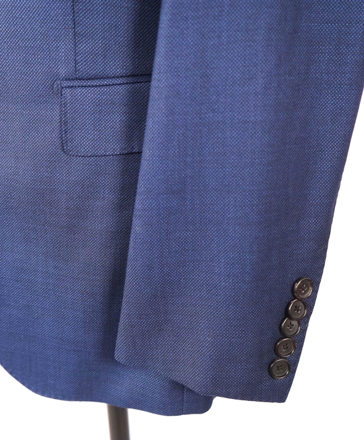 $1,295 BOSS - Navy Blue Birdseye FULL CANVAS Suit - 36