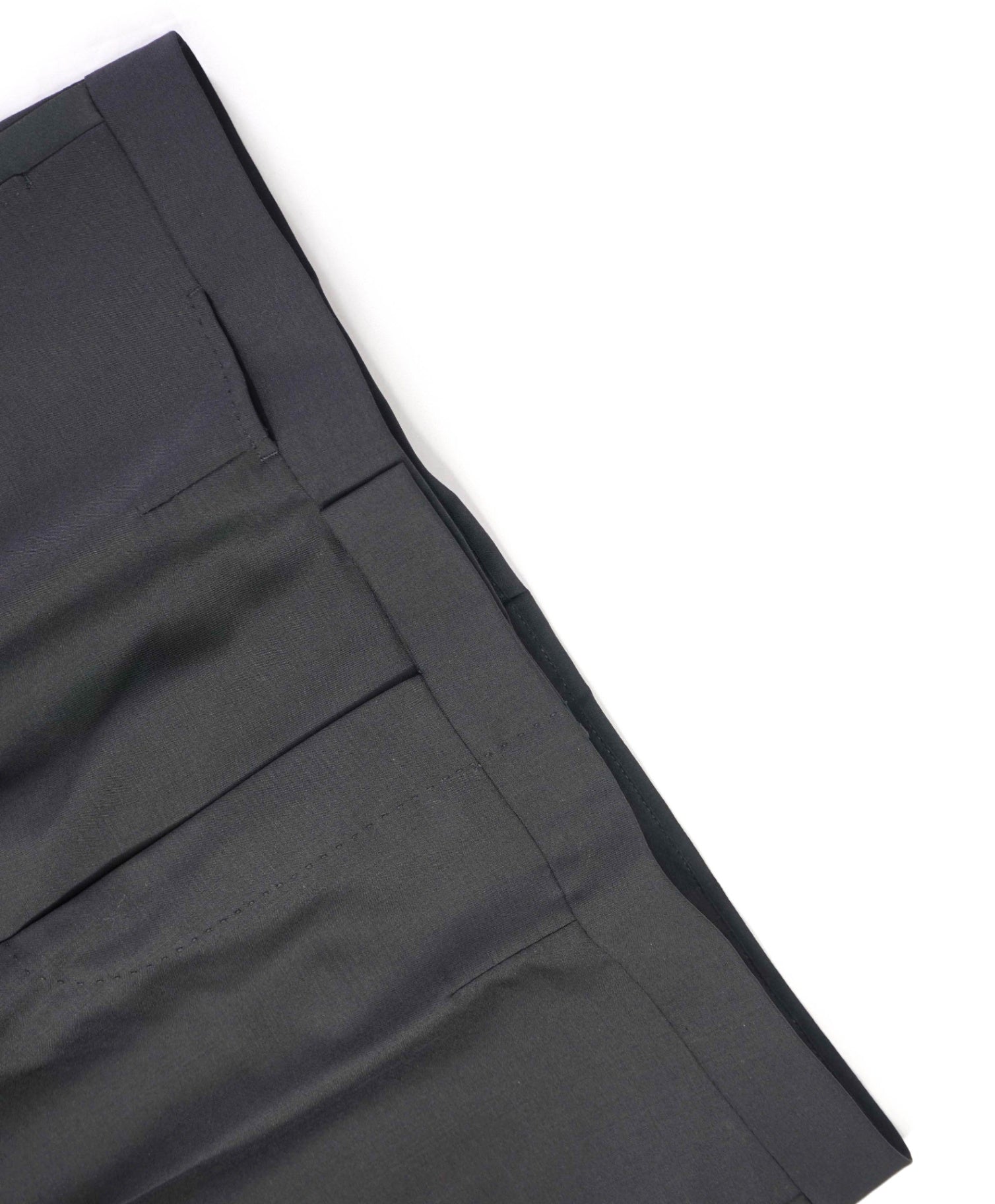 $890 ZEGNA - Black Wool/Mohair Tuxedo Pants - 36W