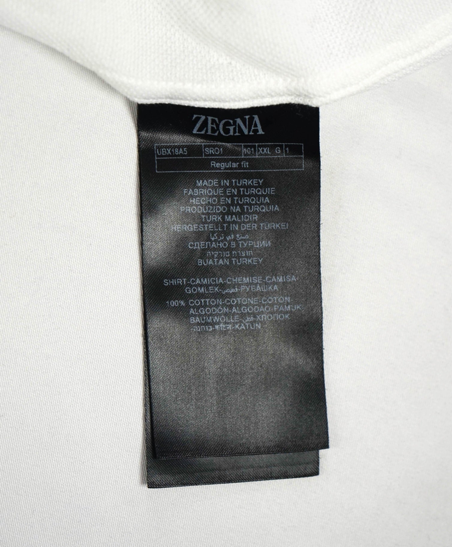 $690 ZEGNA - White Cotton Pique Knit Shirt - XXL