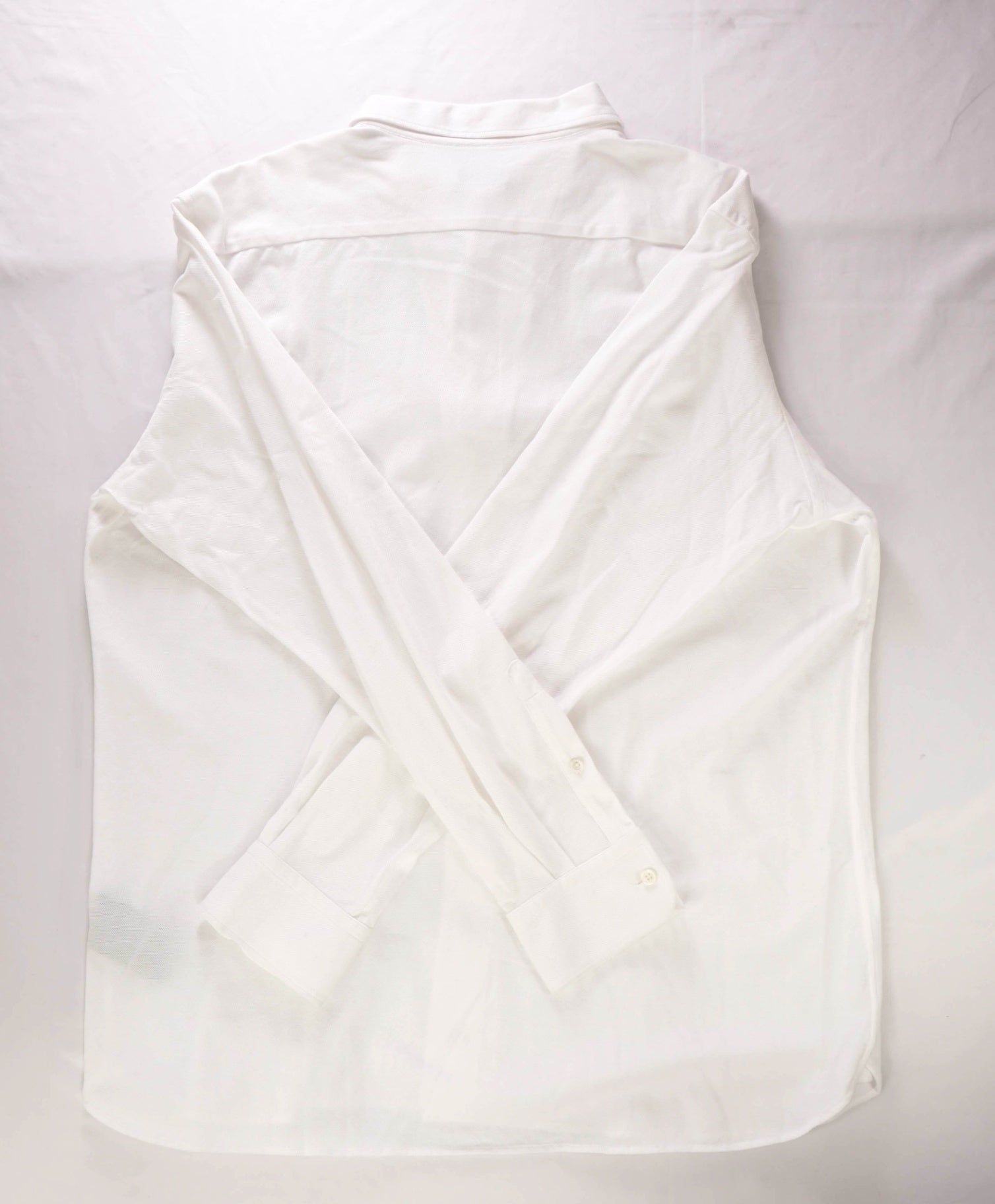 $690 ZEGNA - White Cotton Pique Knit Shirt - XXL