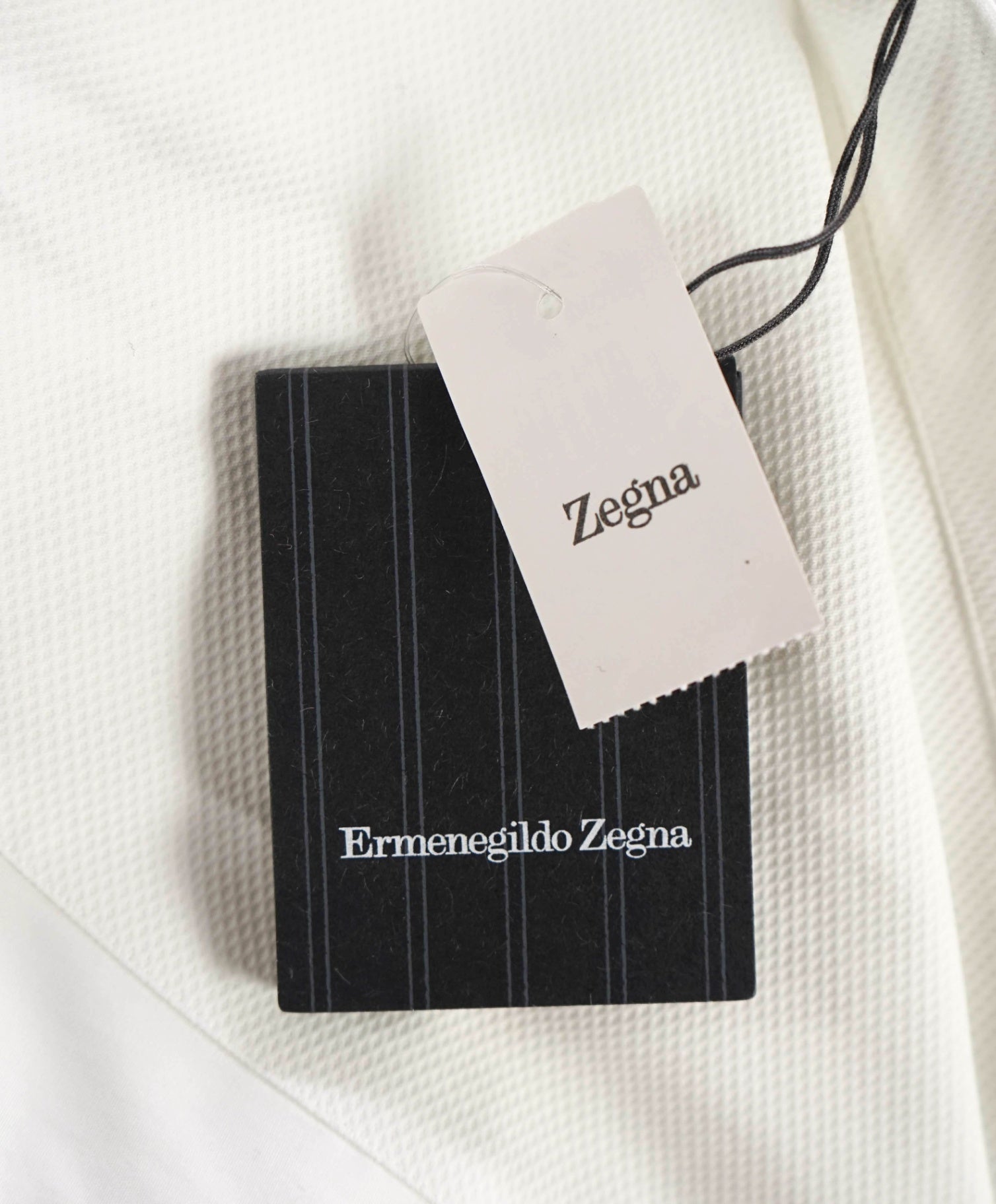 $945 ZEGNA - White Cotton Tuxedo Shirt - 18.5 / 47