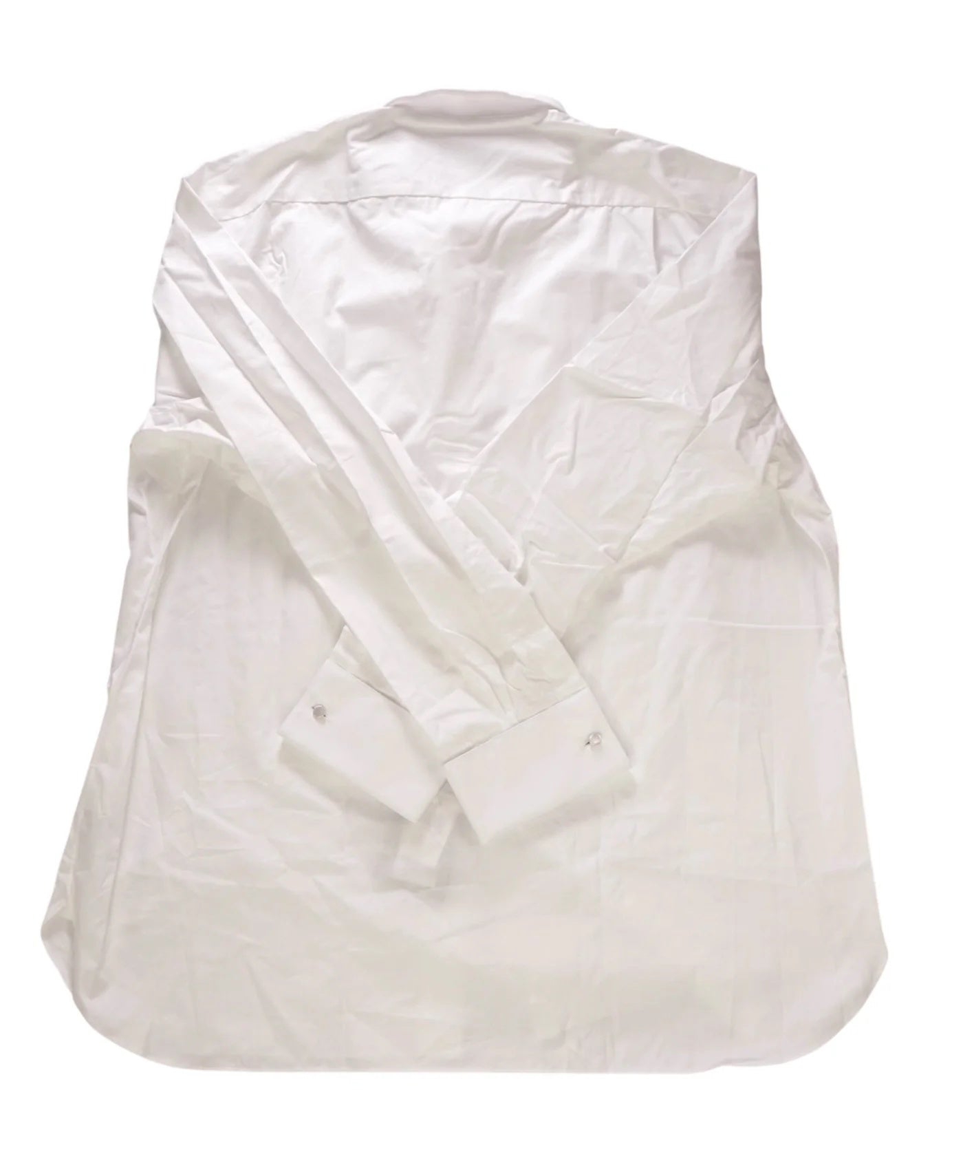 $945 ZEGNA - White Cotton Tuxedo Shirt - 18.5 / 47