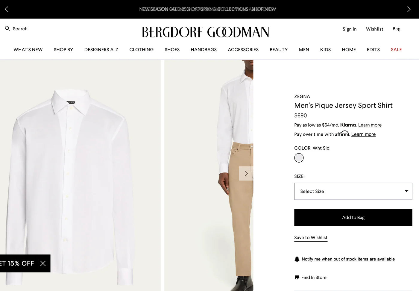 $690 ZEGNA - White Cotton Pique Knit Shirt - XXL