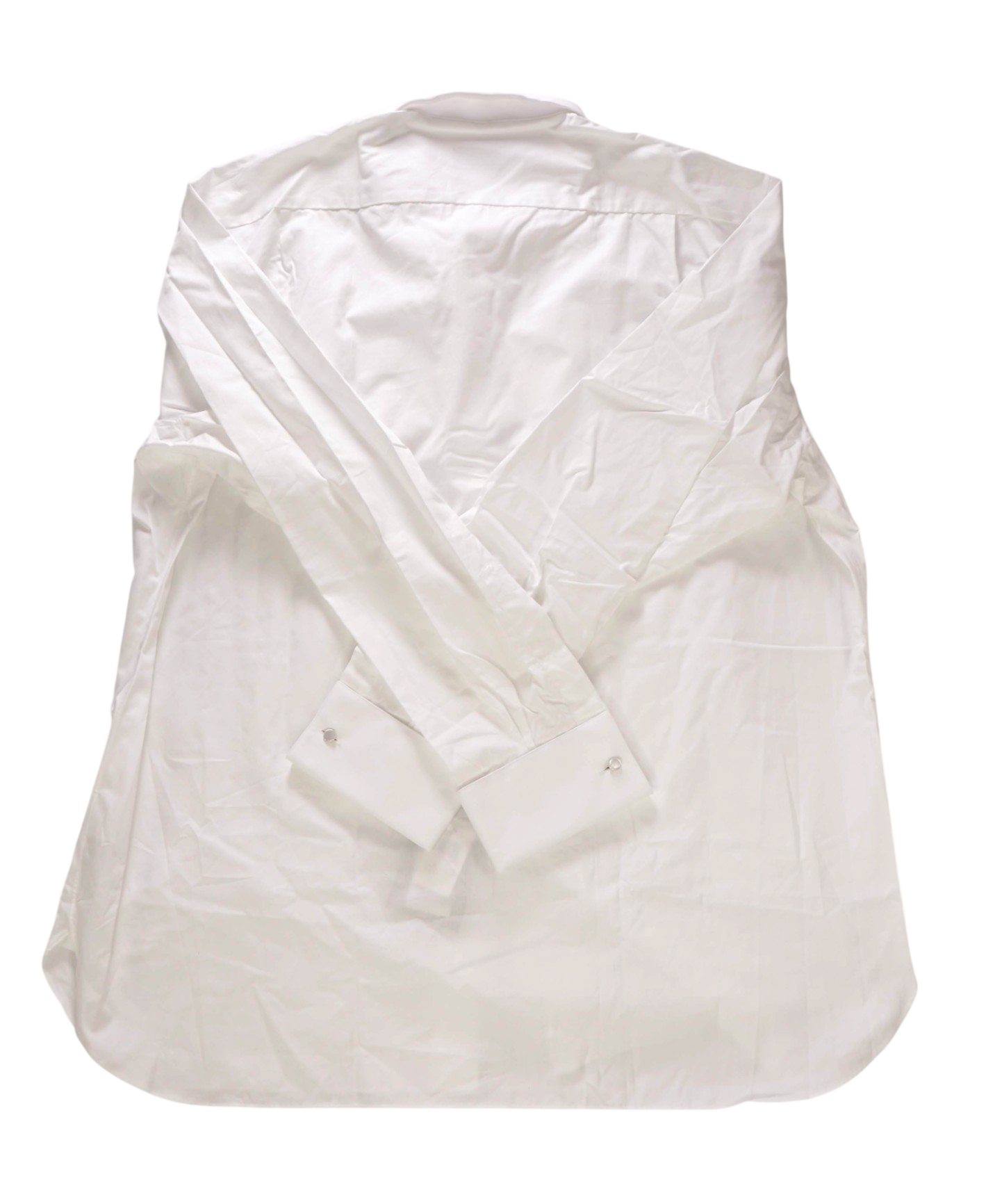 $945 ZEGNA - White Cotton Tuxedo Shirt - 18.5 / 47