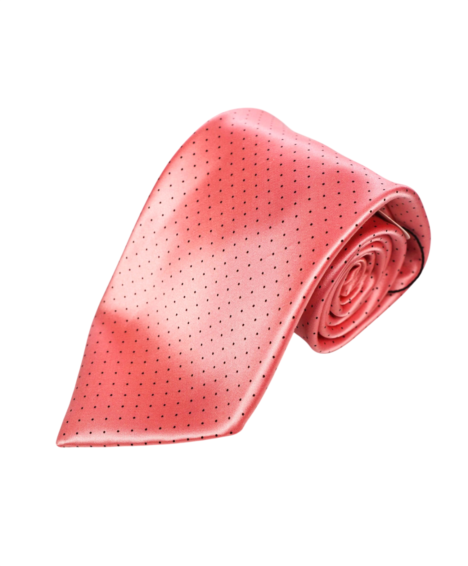 $265 ITALO FERRETTI - Pink Polka-Dot Printed Silk 3.75" Tie
