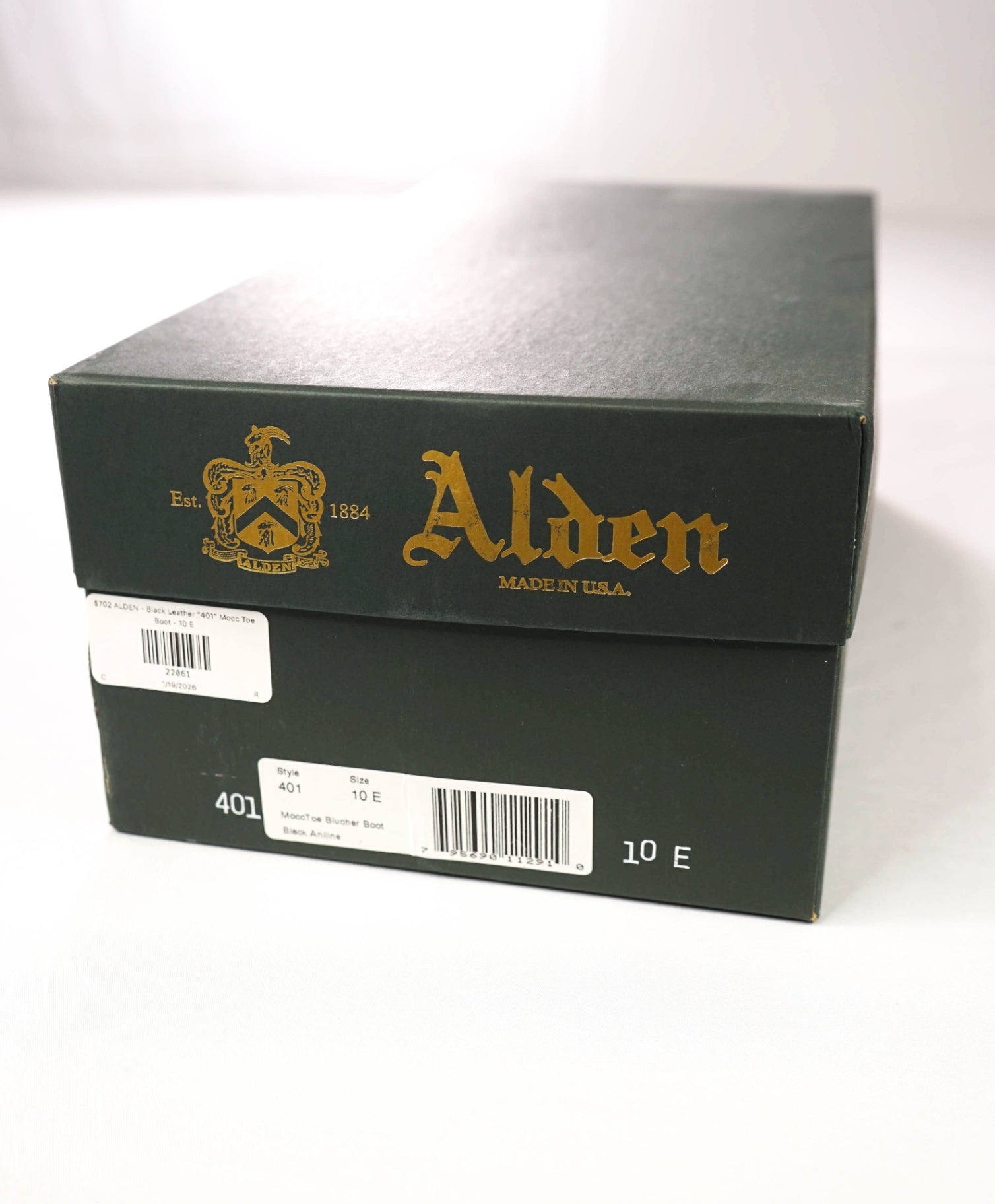 $702 ALDEN - "401 INDY BOOT" Black Leather Boot - 10 E