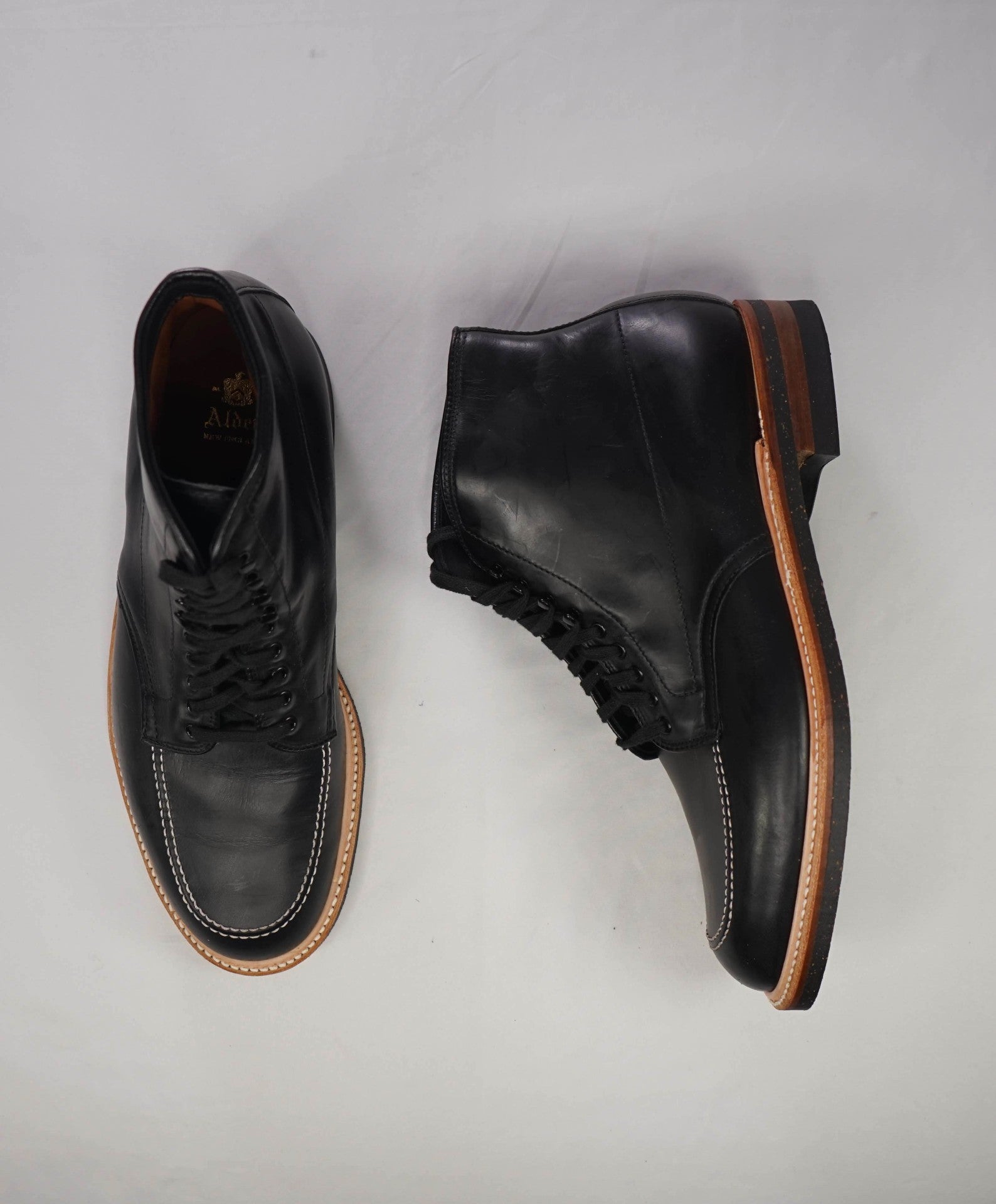 $702 ALDEN - "401 INDY BOOT" Black Leather Boot - 10 E