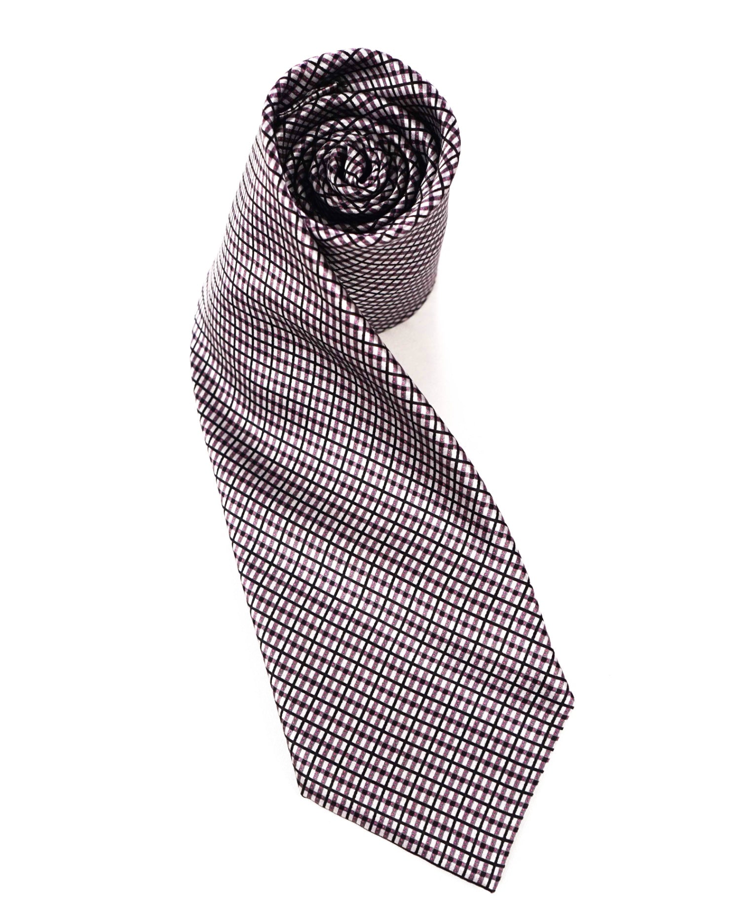 $350 STEFANO RICCI - Gray/Purple Geometric Silk 3.5" Tie