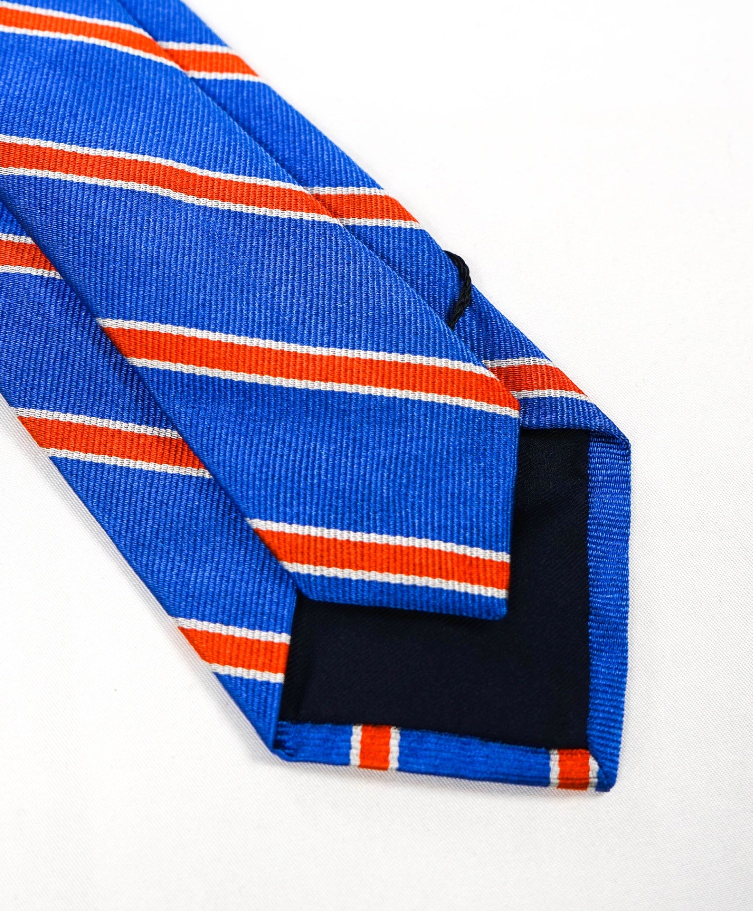 $125 POLO RALPH LAUREN - Blue/Orange Striped Silk Preppy - 3" Tie