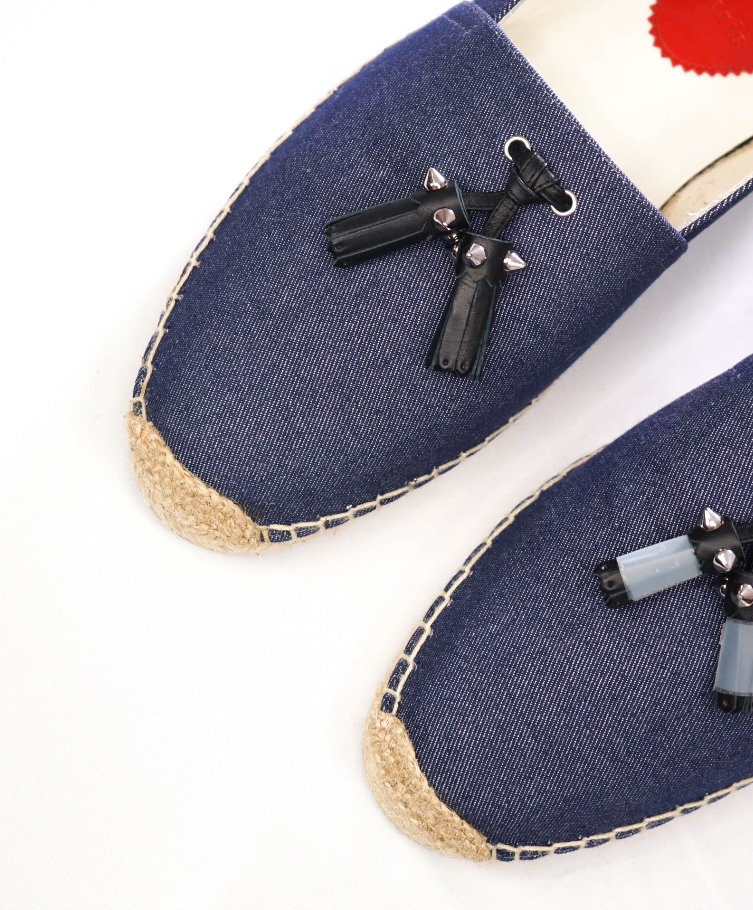 $1,140 CHRISTIAN LOUBOUTIN - Blue Denim Tassel Espadrille Shoes - US 10 (EU43)