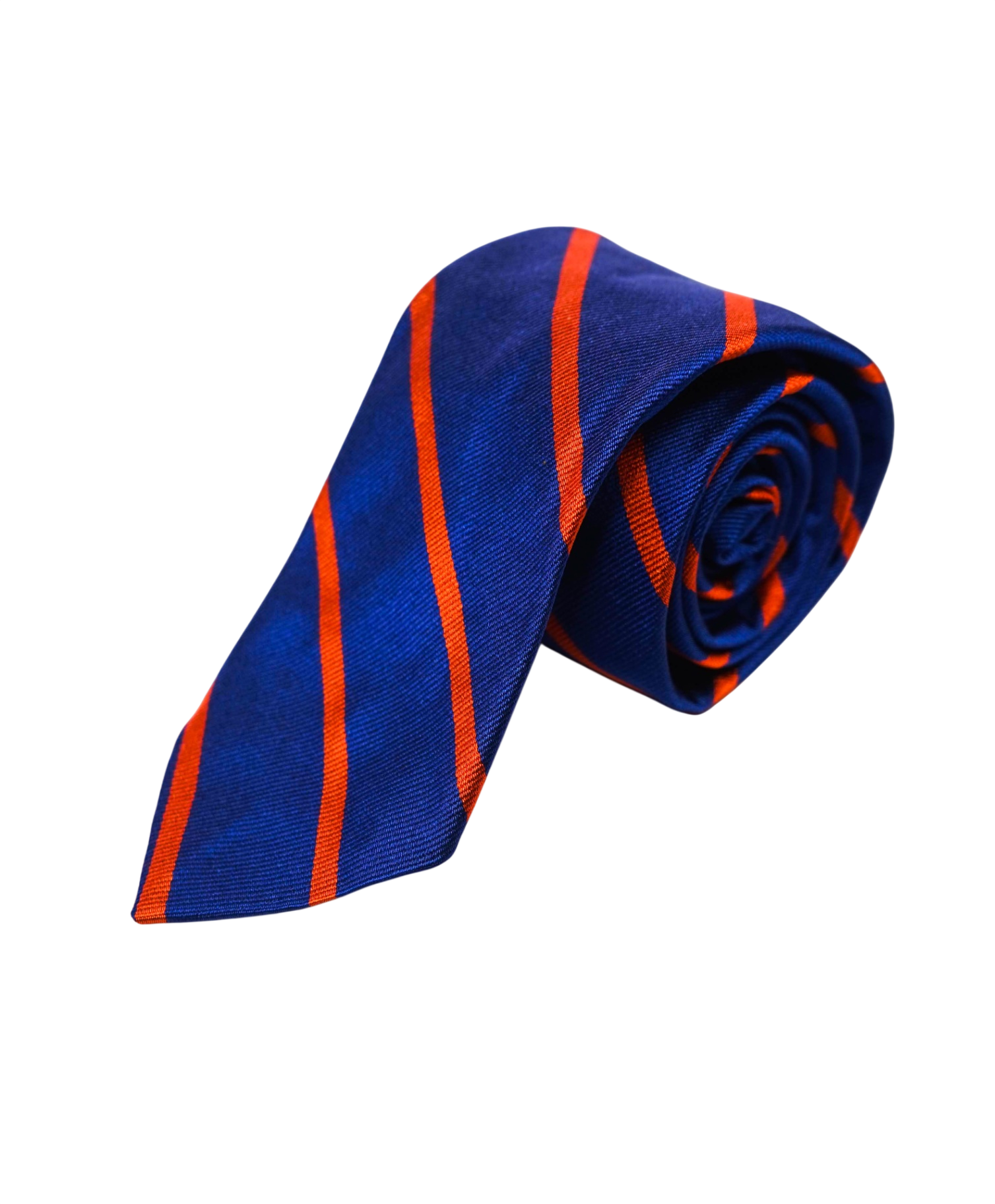 $125 POLO RALPH LAUREN - Blue/Orange Striped Silk Preppy - 3" Tie