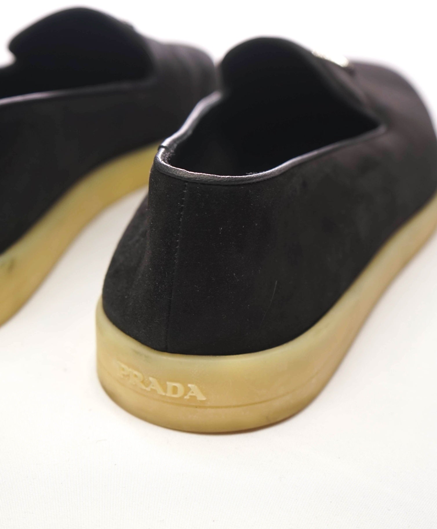 $1,150 PRADA - Black Suede Espadrille LOGO Loafers - US 9 (8UK)