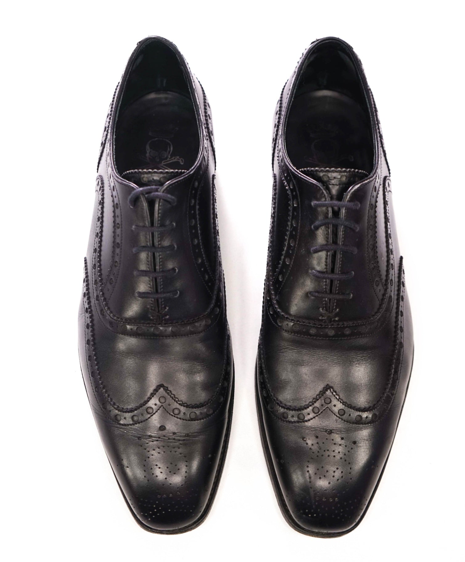 $675 BARKER BLACK - Black Wingtip Leather oxfords - US 10 (9UK)