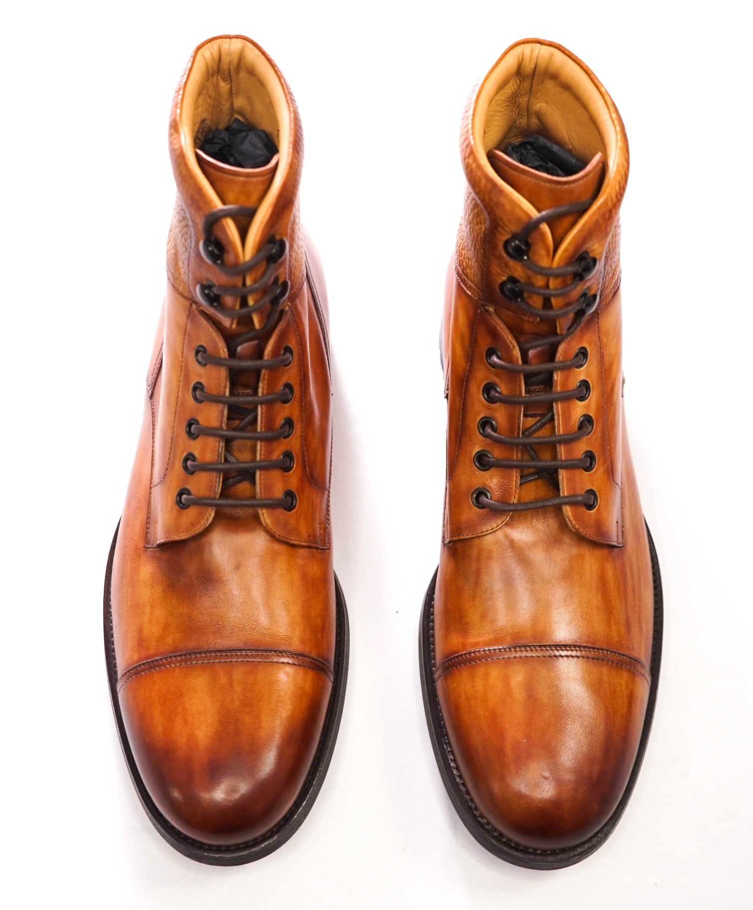 $575 MAGNANNI - Brown Patina Leather "Marcelo" Boots - 12 M