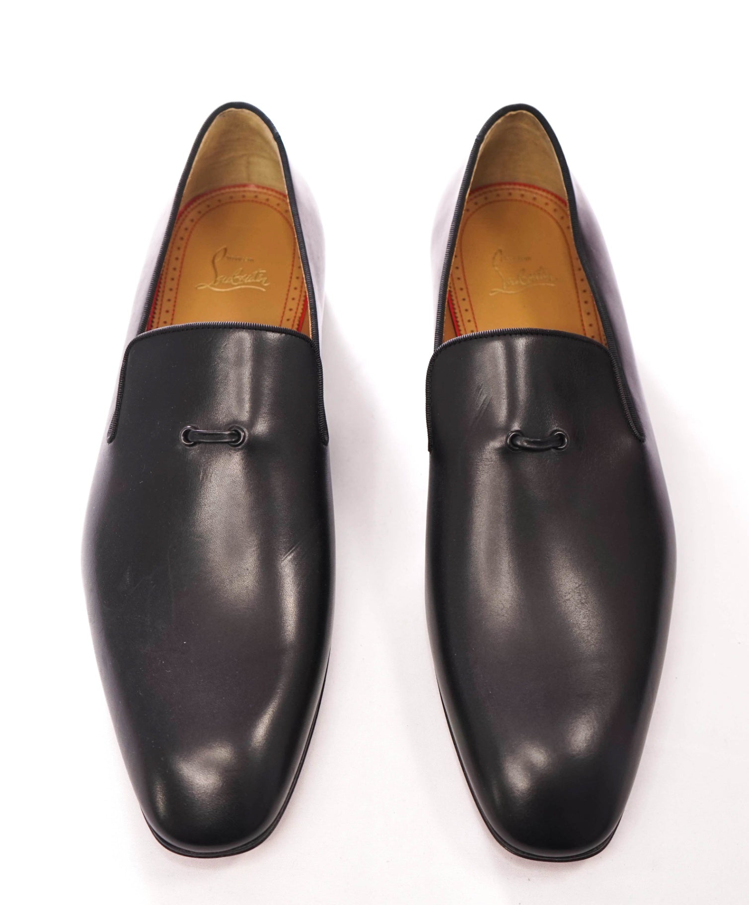 $1,050 CHRISTIAN LOUBOUTIN - Black Leather Loafers - US 11 (44EU)