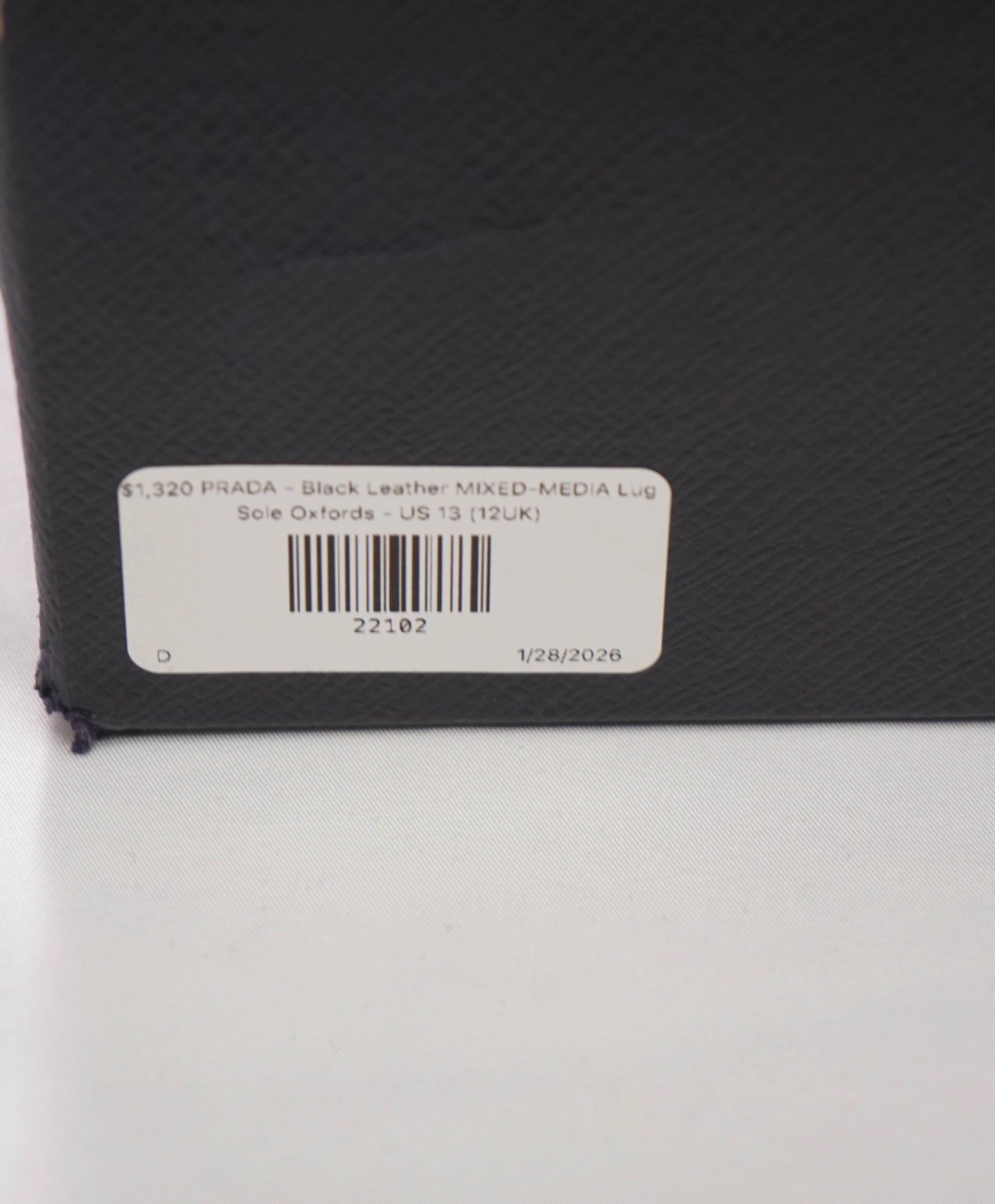 $1,320 PRADA - Black Leather Lug Sole Oxfords - US 13 (12UK)