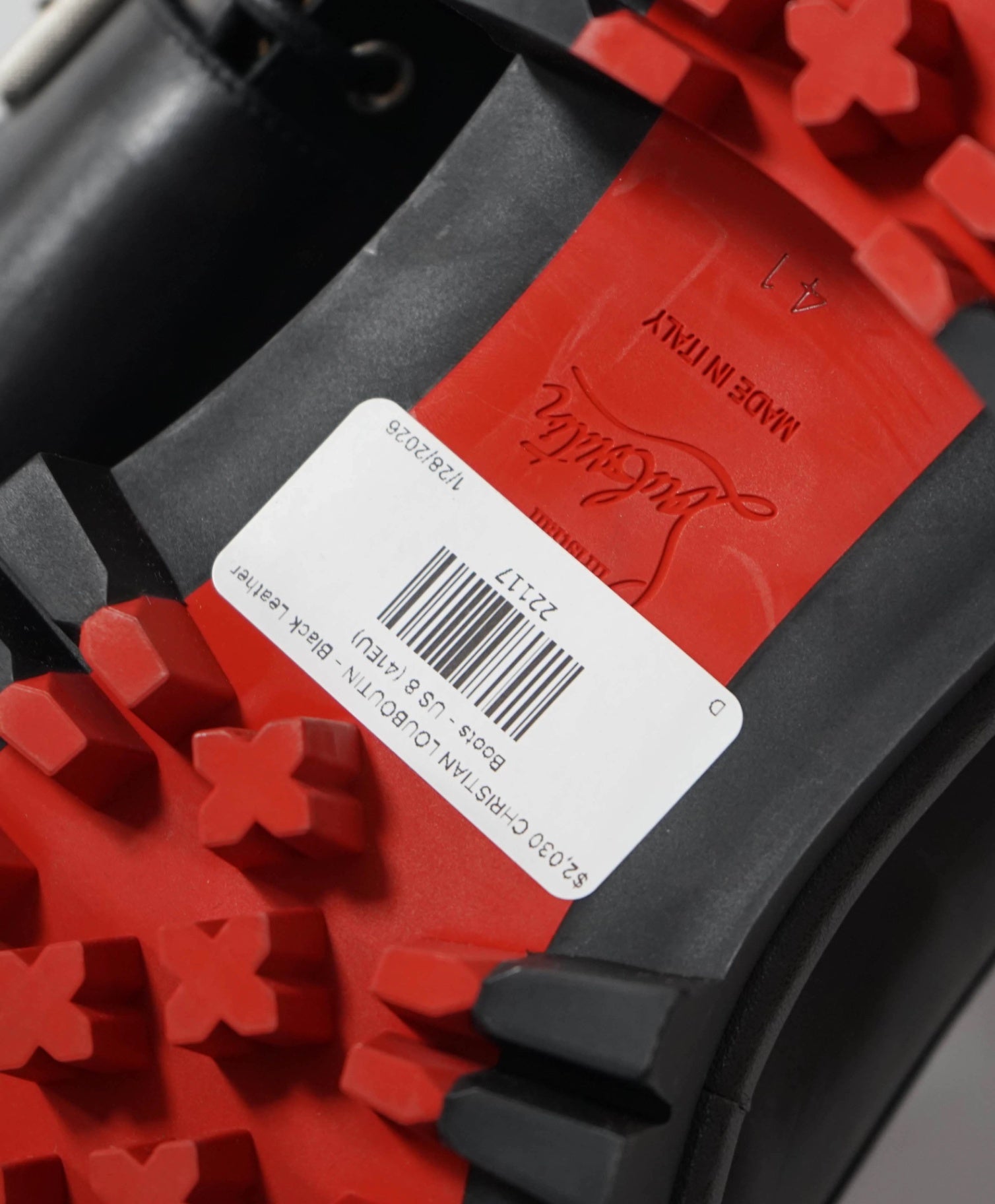 $2,030 CHRISTIAN LOUBOUTIN - Black Leather Boots - US 8 (41EU)