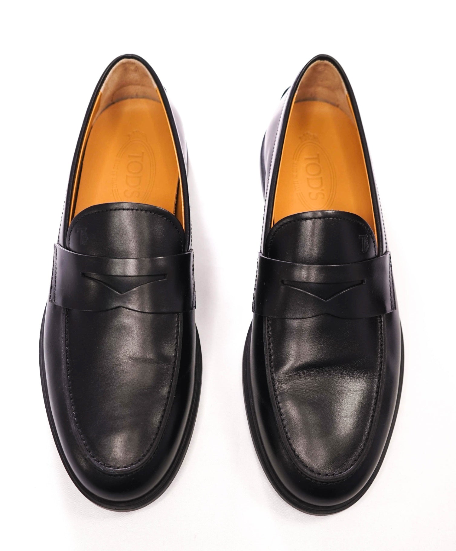 $775 TOD'S - Black Leather Penny Loafers - US 9 (UK8)