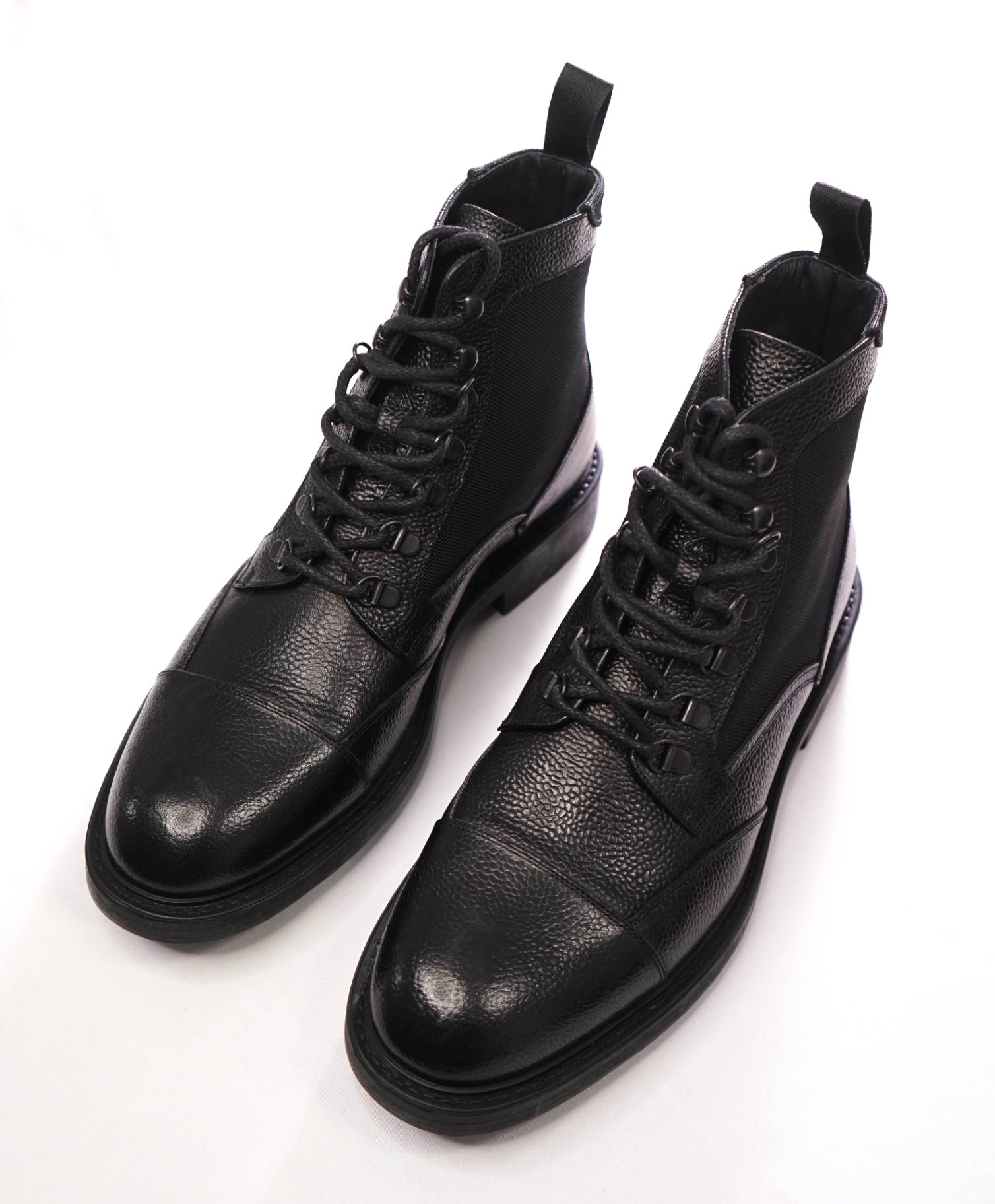 $1,035 CANALI - Black Pebble Leather Ankle Boot - US 11 (44EU)