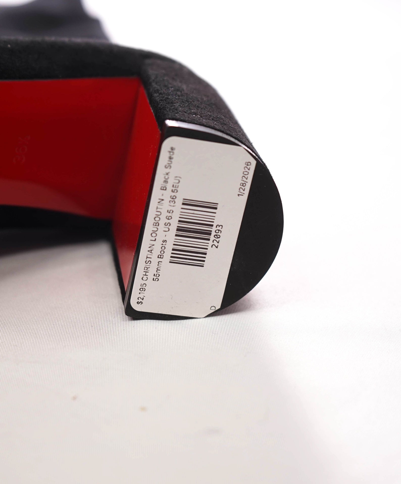 $2,195 CHRISTIAN LOUBOUTIN - Black Suede 55mm Boots - US 6.5 (36.5EU)
