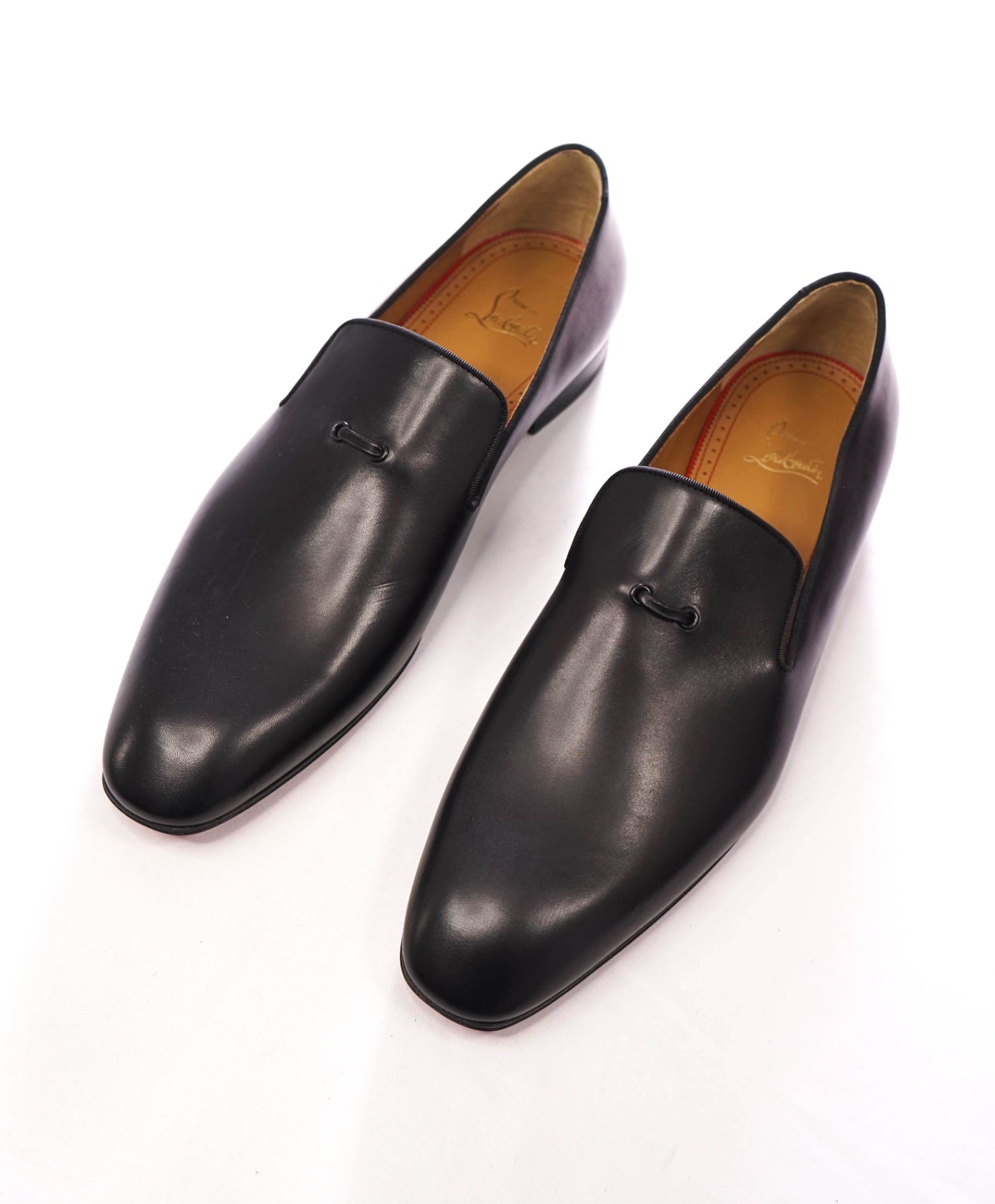 $1,050 CHRISTIAN LOUBOUTIN - Black Leather Loafers - US 11 (44EU)